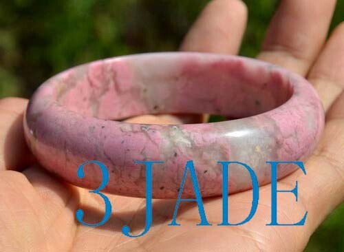 60mm Natural Rhodonite Gemstone Bangle Bracelet