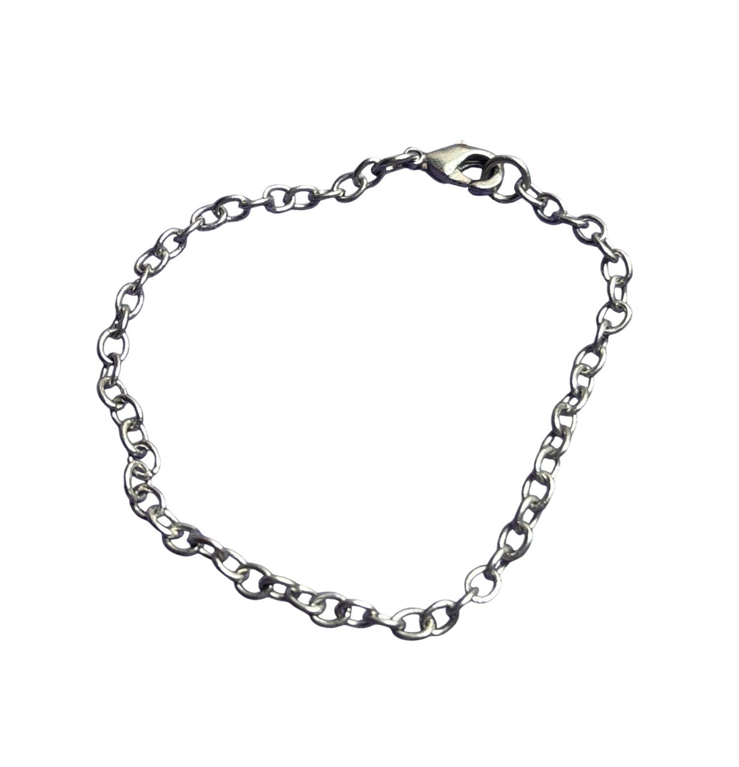 Silvertone Chain Bracelet Lobster Clasp 6.5 inches Long