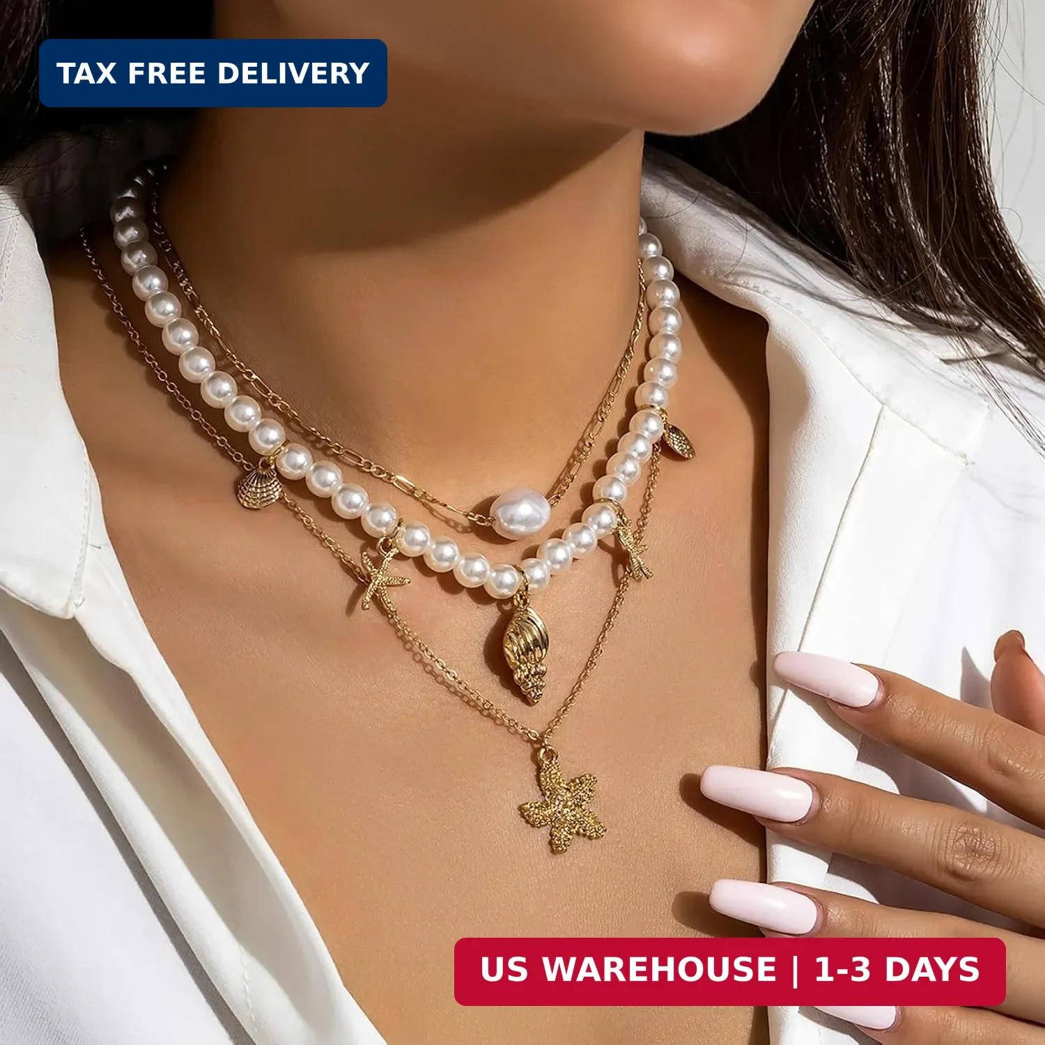 Shell Necklaces Women Layered Gold Boho Beaded Seashell