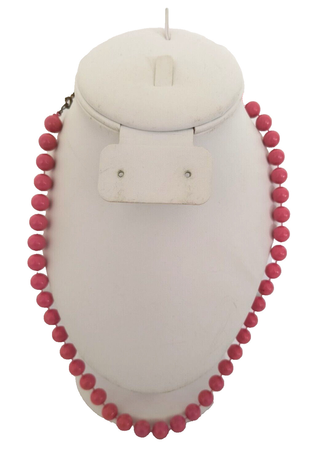 Vintage Women’s Necklace 10mm Dark Pink Acrylic Beads Appx 22 inches long