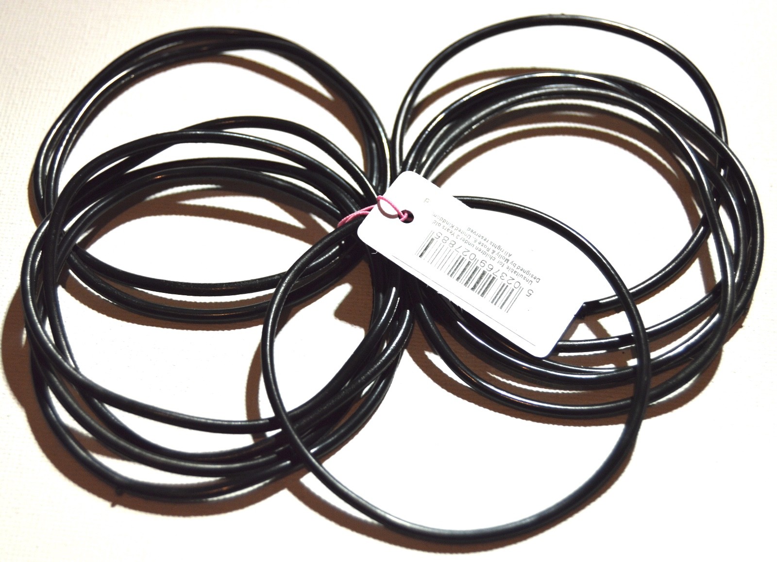 NEW Pack of 12 Black gummy bangles bracelet fashion jewellery wrist unisex UK