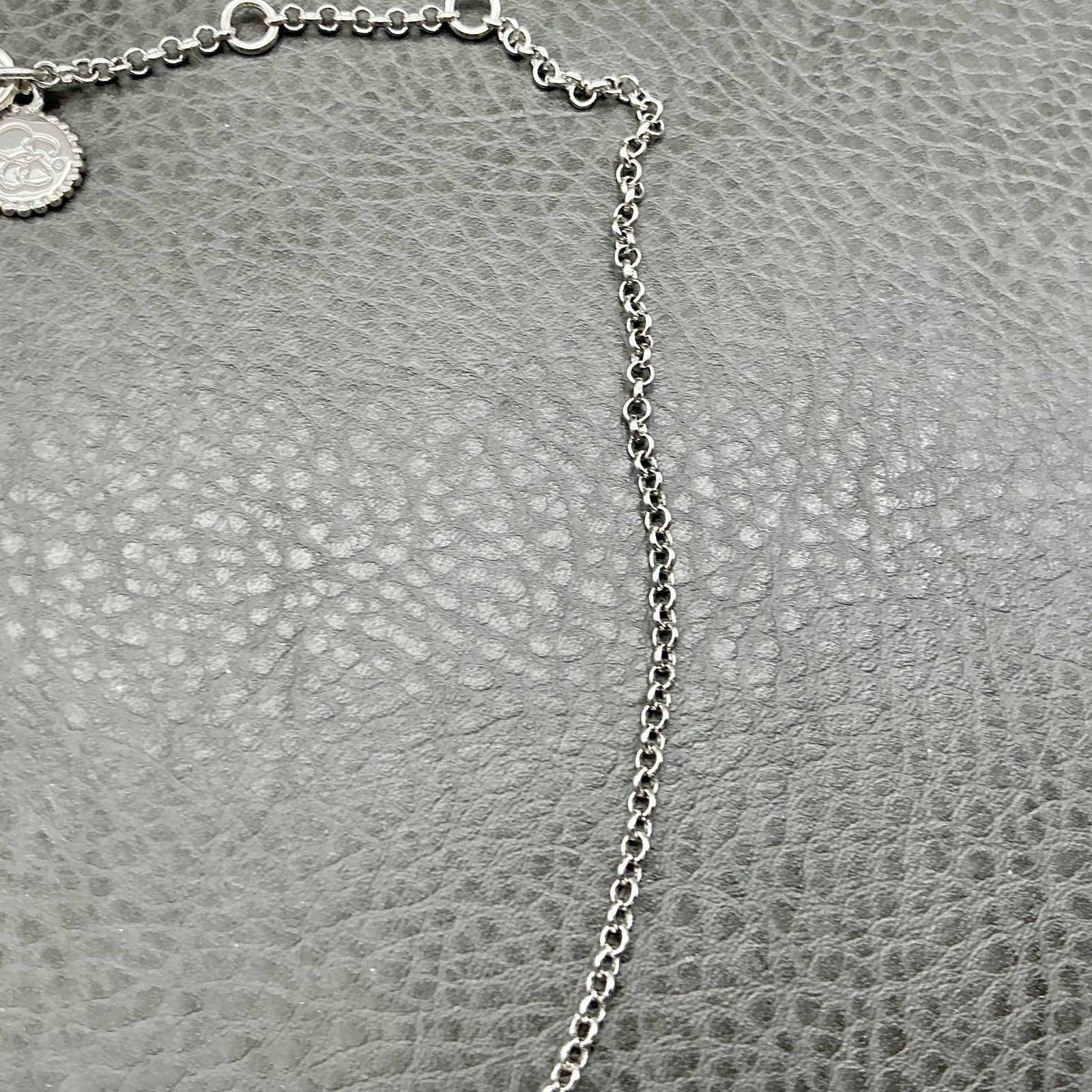 Jessica Simpson Silver Tone Mint Enamel Pave Crystal Station Beaded Womens 19″