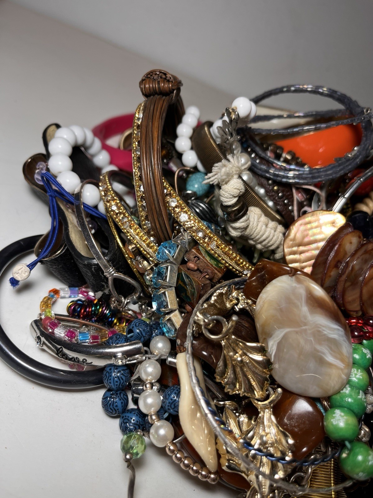 Bulk Lot Fashion Bracelets Mixed Materials Wearable Resell 4 Lbs #17