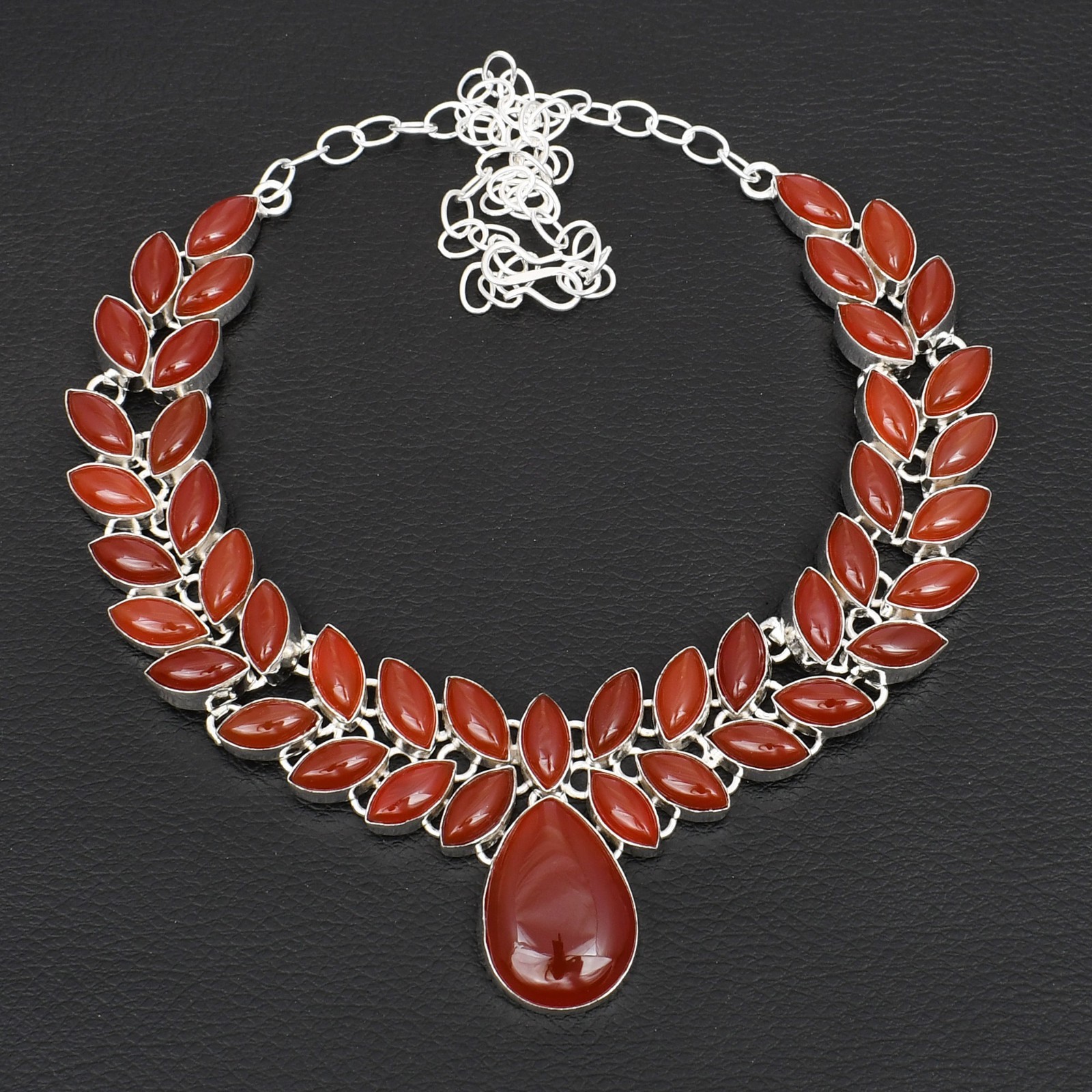 Carnelian Gemstone Handmade Big Necklace Jewelry For Women BBN-004