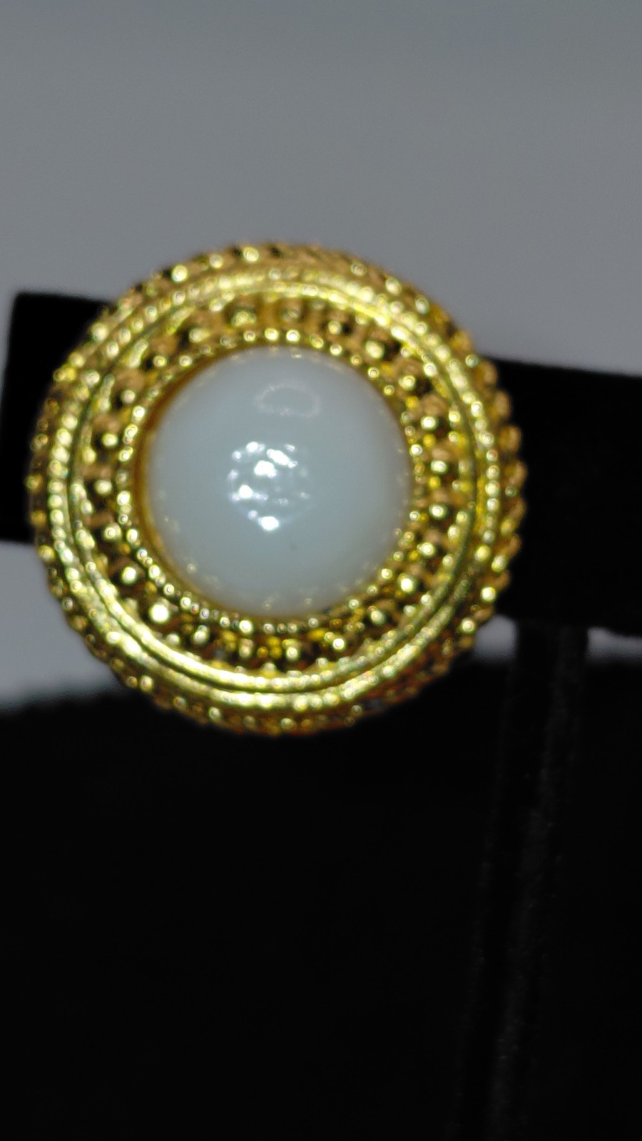 Chanel Gold Plated 1980’s White Gripoix (Glass) Clip On Earrings