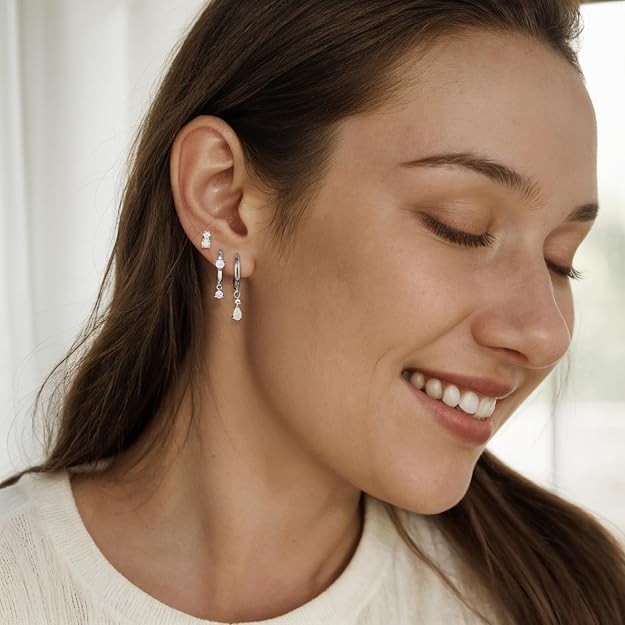 🔥Opal Earrings Set, Hypoallergenic S925 Sun Stud Earring for Sensitive Ears🔥