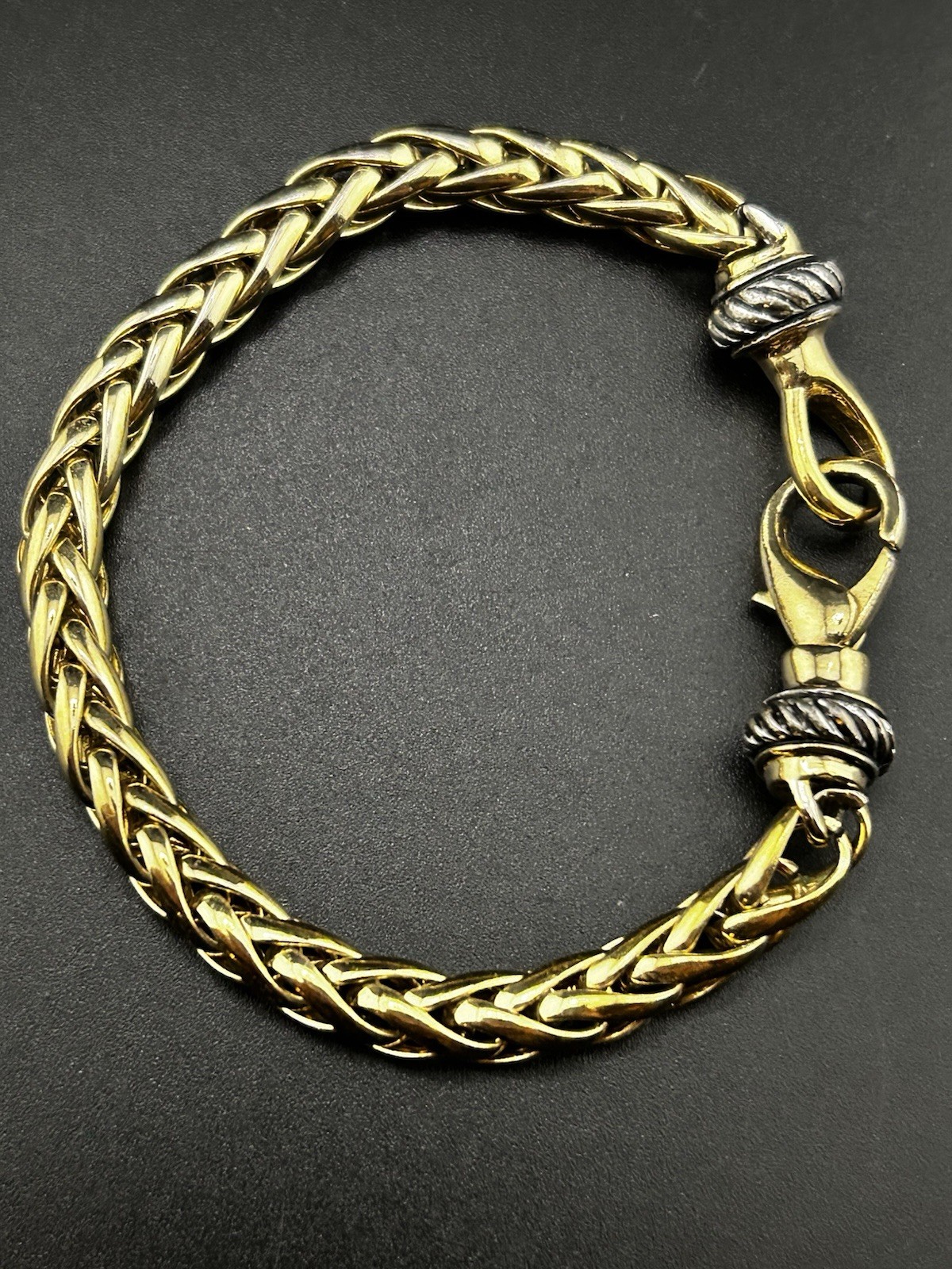 Gold Two Tone Braided Rope Lobster Hook Jewelry Set