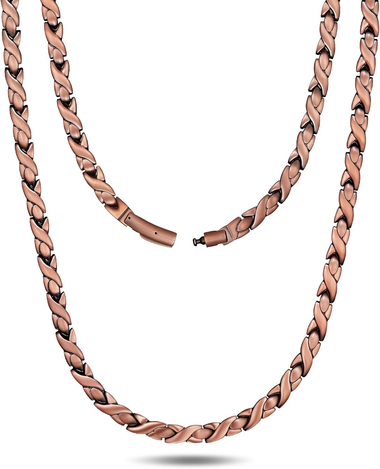 Feraco Copper Necklace for Men Women, 99.99% Pure Copper Magnetic Chains with 35