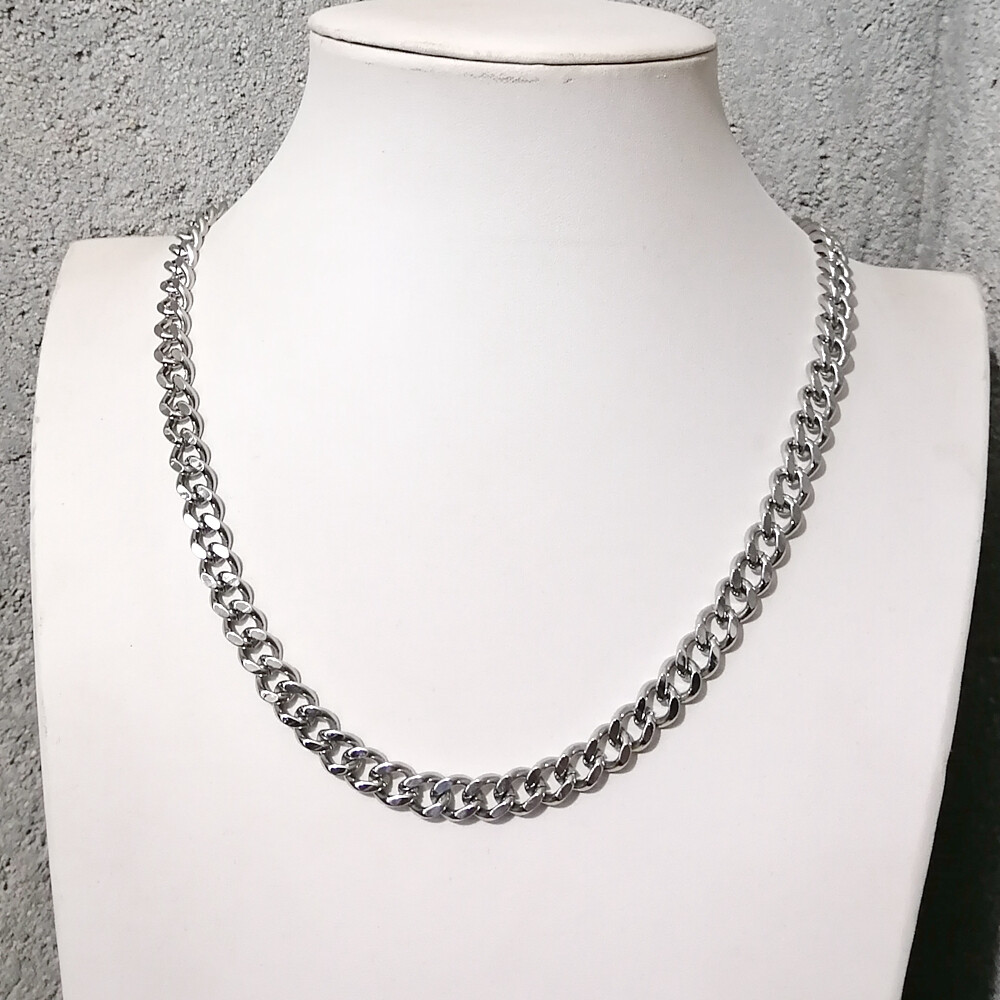 Men’s stainless steel Silver cuban Link bracelet or necklace W:10mm 8inch-36inch