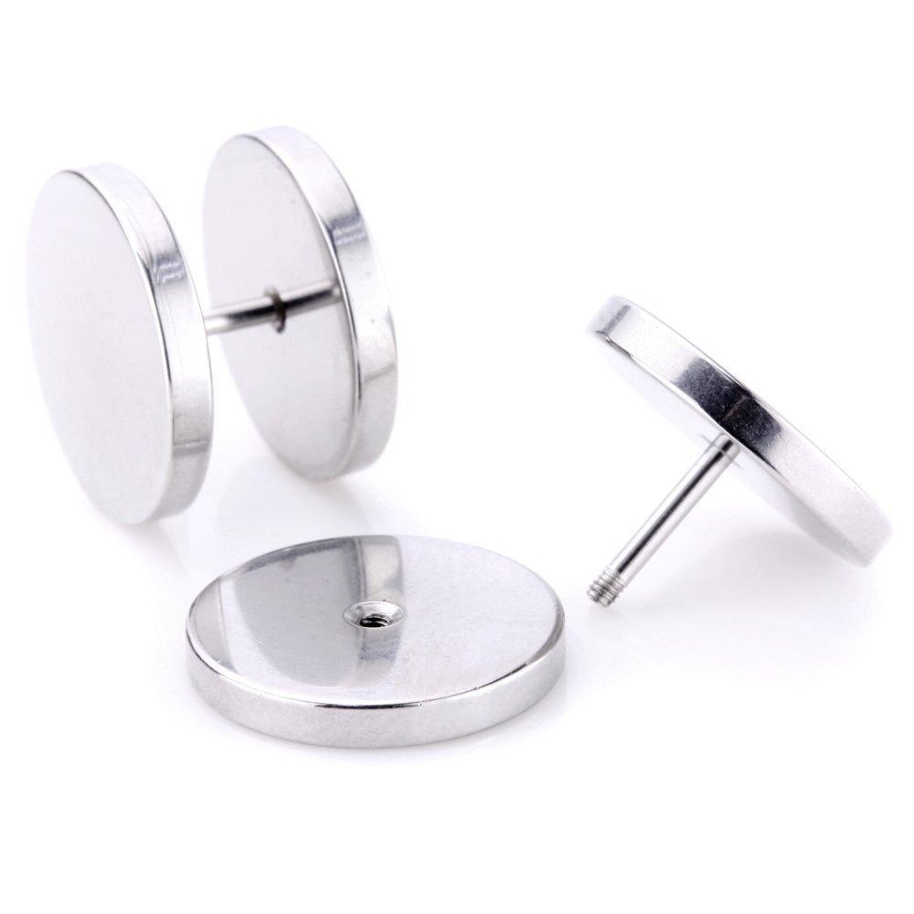1Pair Stainless Steel Round Barbell Screw Back Men’s Earring Ear Studs 3-16mm US