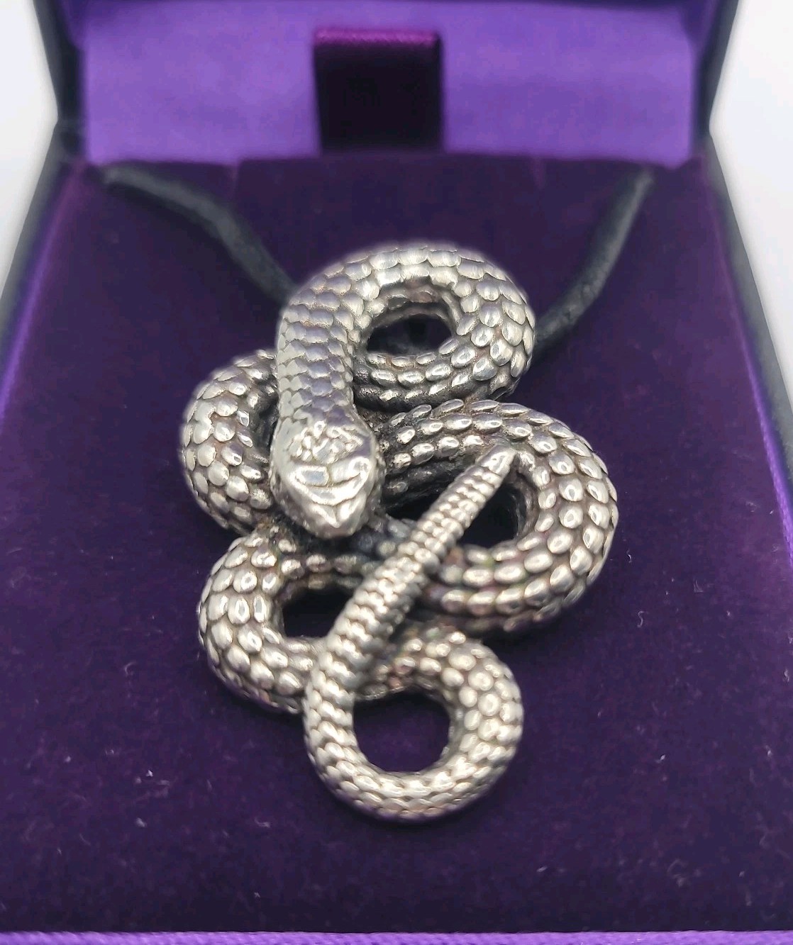 St Justin Pewter Coiled Snake Pendant Necklace Pendant United Kingdom