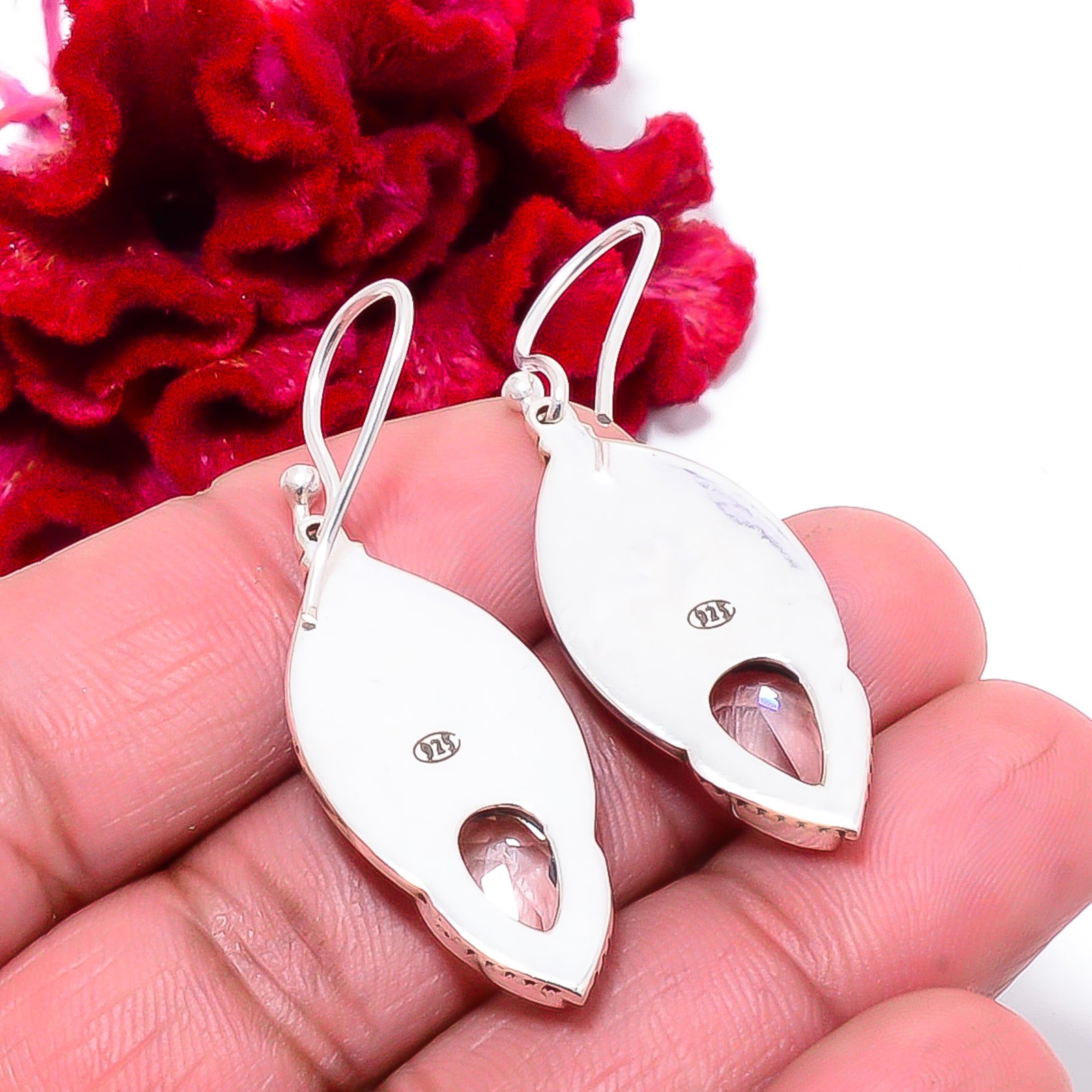 White Topaz Handmade 925 Sterling Silver Earring 1.76 Sku51, Christmas Gift