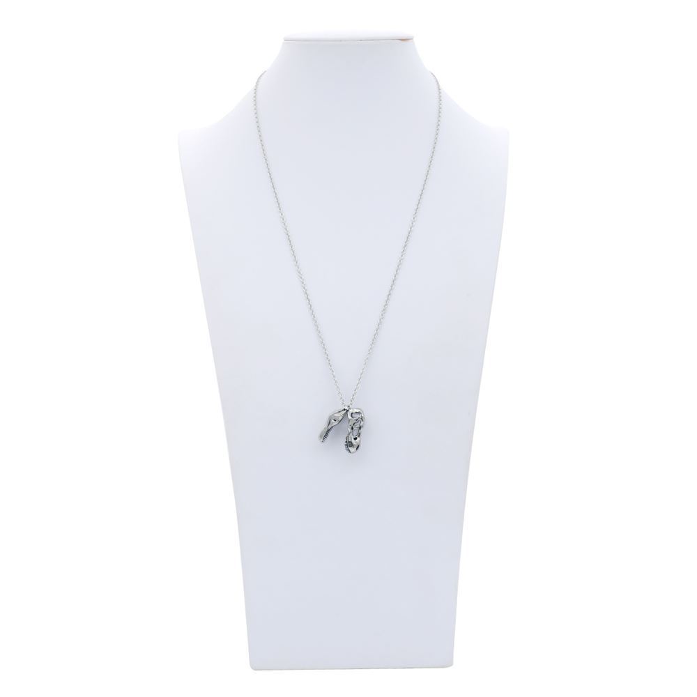 Dinosaur Necklace T-Rex Skull Pendant Stainless Steel Jewelry 27″ By Controse