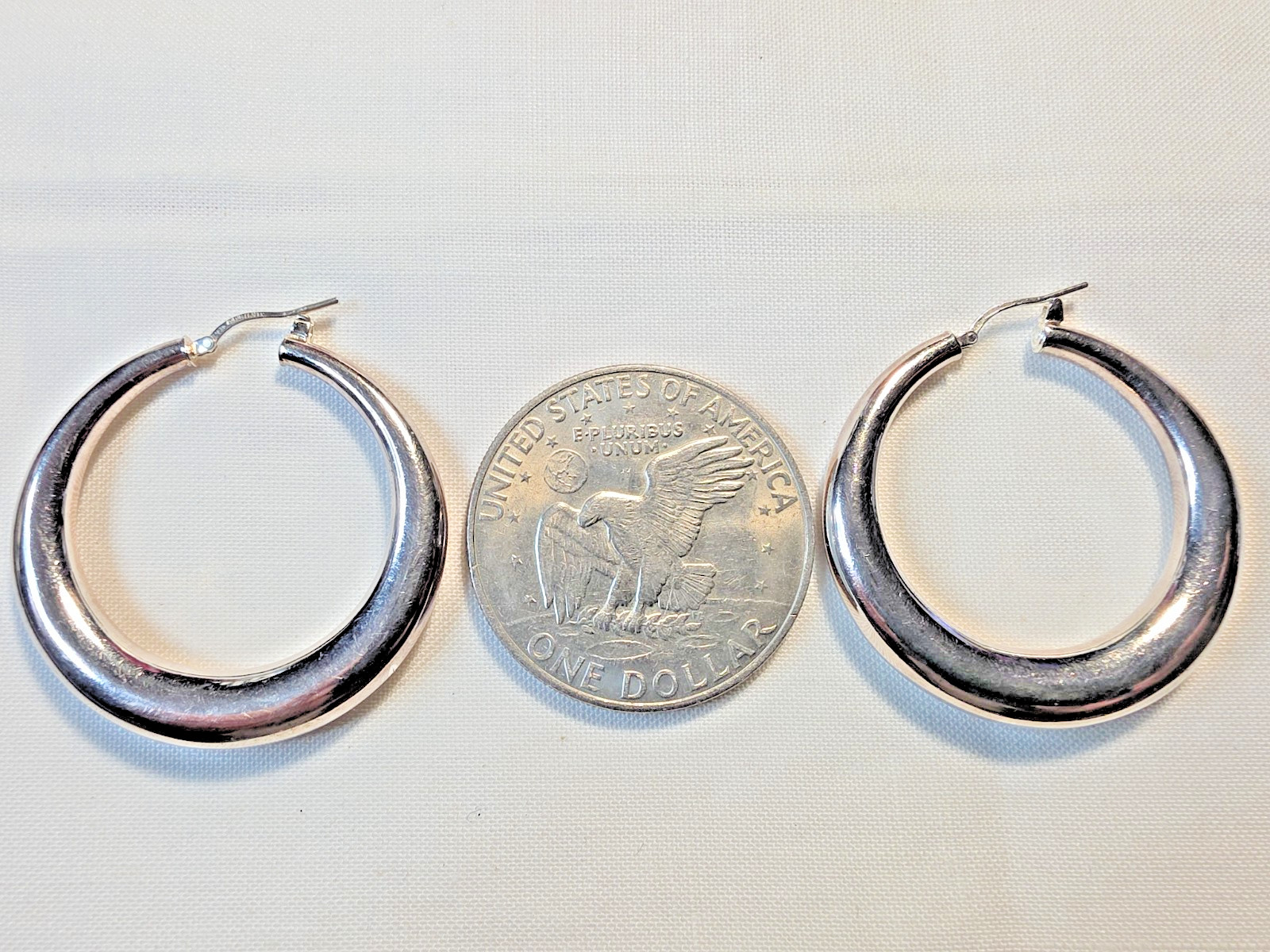 Vtg. Milor of Italy – Doom Hoops Earrings 950 SS 13g.- 45.mm / 1.8in wide Chucky