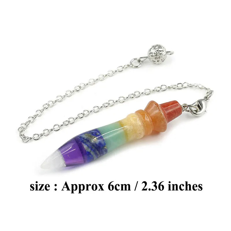 Natural Stone Crystal Pendulum Quartz Amethyst Onyx Pendant X130