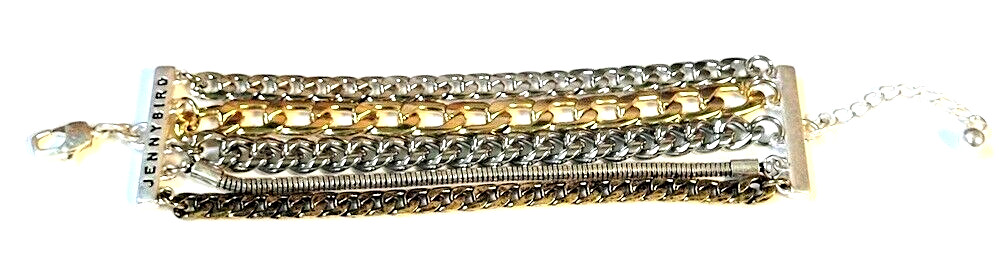 Jenny Bird Chunky Chain Multi-Color Bracelet 7.5 to 8.5″ Long Lobster Catch