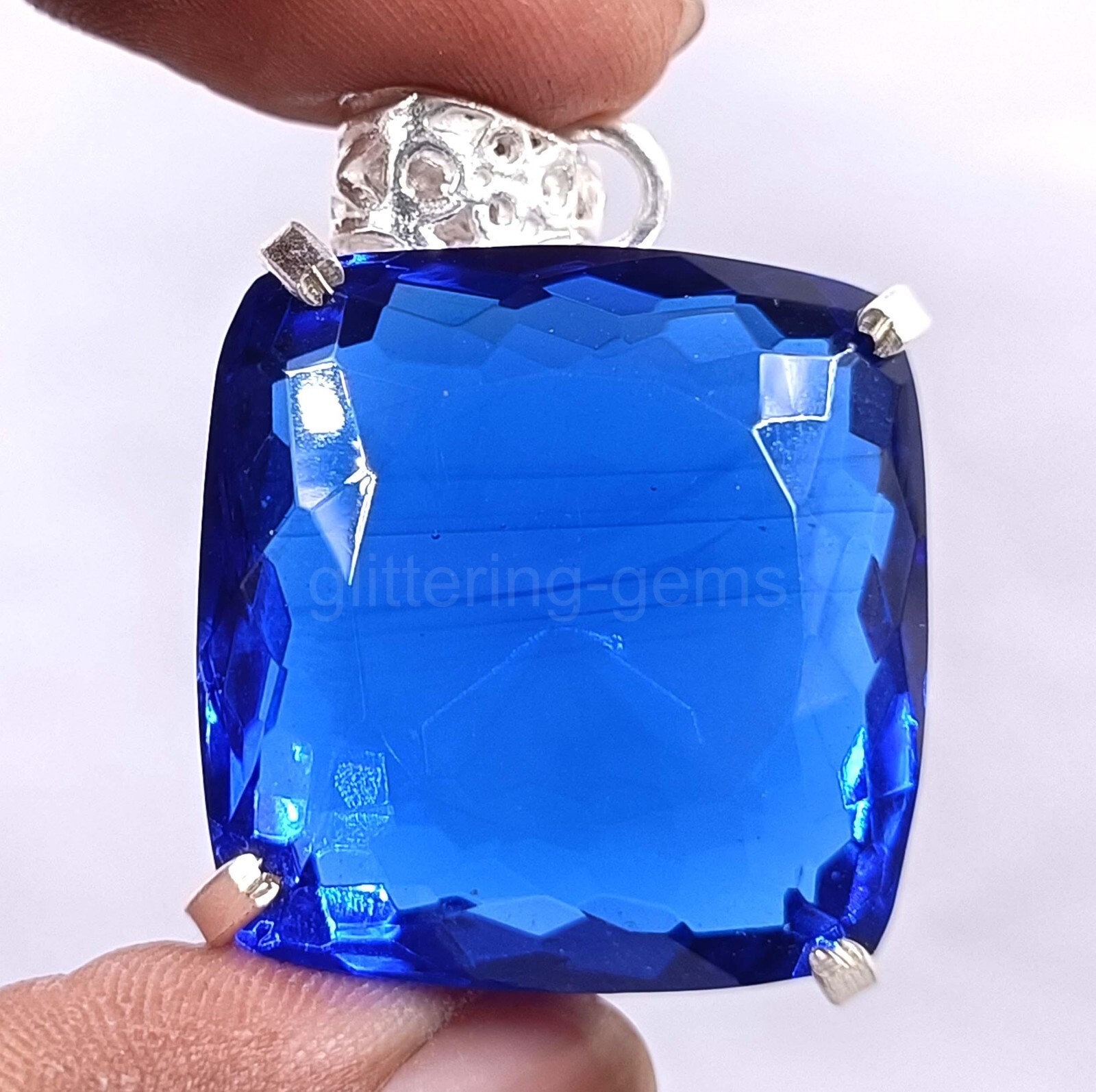 Natural Blue Sapphire 97.80 Ct IGL Cushion Cut 925 Solid Pendant Gemstone 5MST