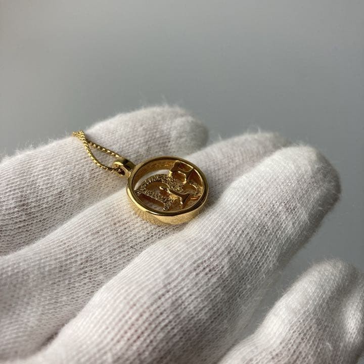 Christian Dior Logo Necklace Vintage 19.7in Chain, Gold-tone