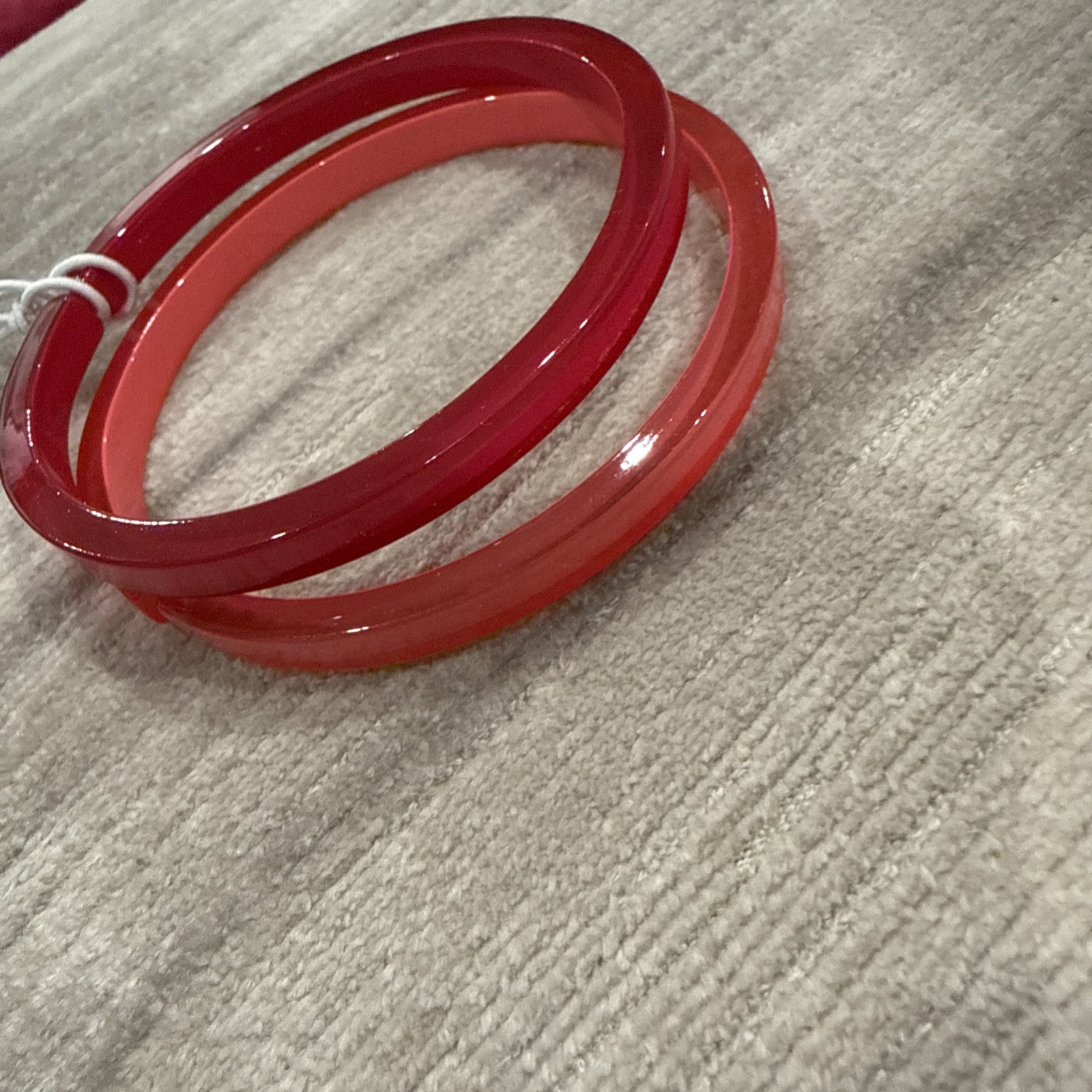 ZENZII Skinny Resin Lucite Acetate Stackable Bangle Bracelet Set of 2 – 0.25″