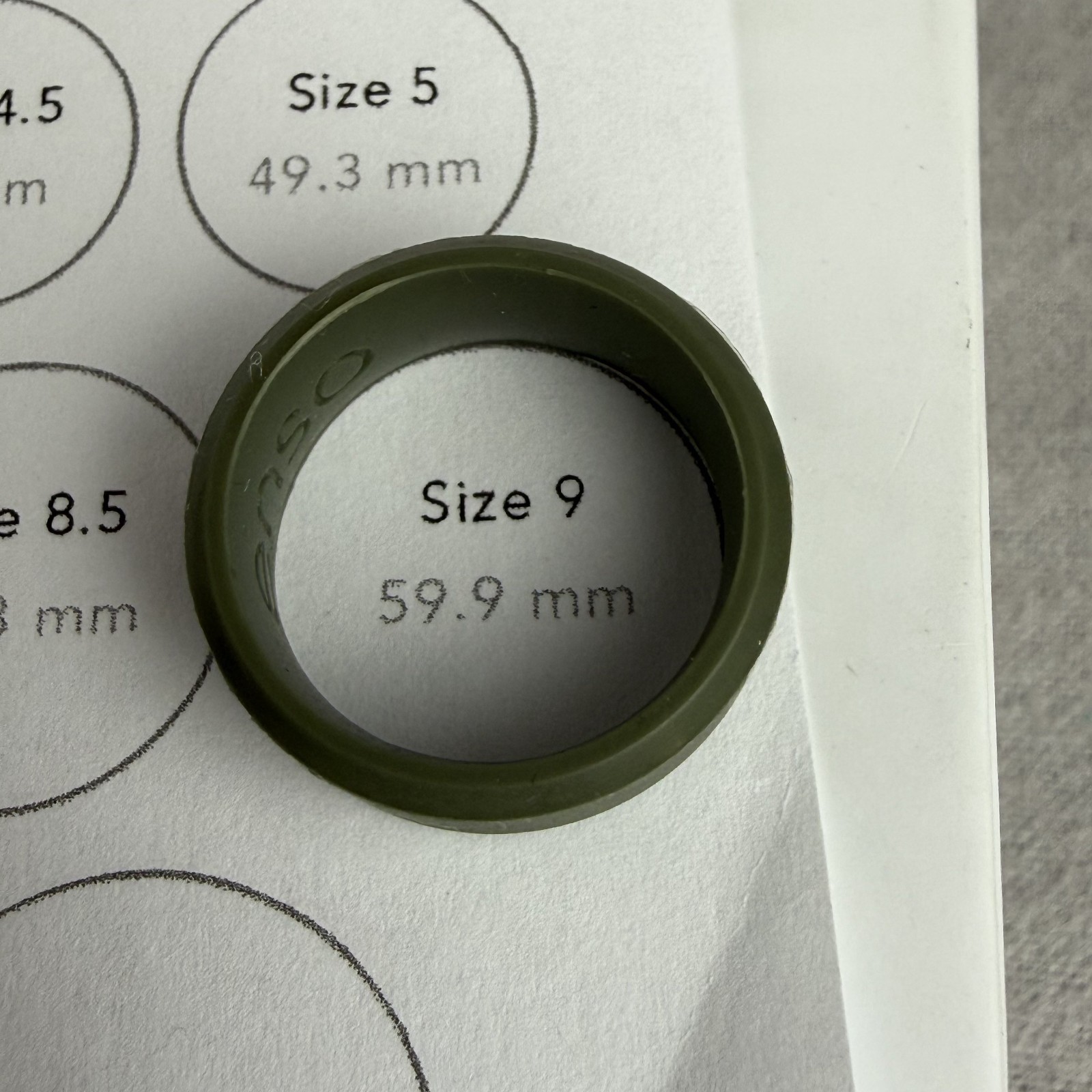 Enso Rings Men’s Size 9 Pine Green Bevel Silicone Ring Thick Band