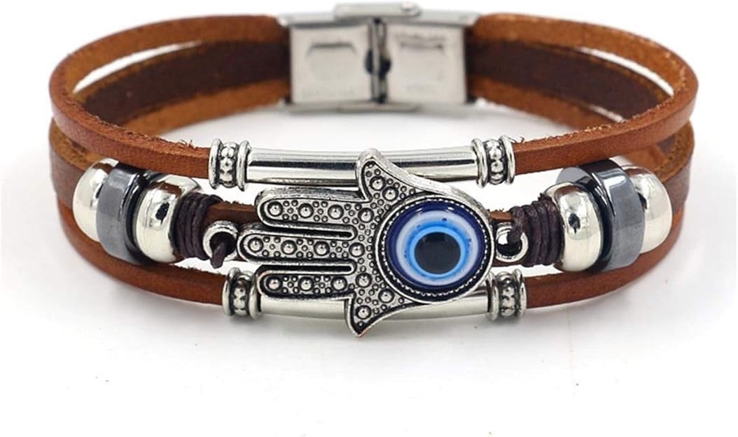 Amuleto De Proteccion Y Buena Suerte Pulsera Contra El Mal De Ojo Hamsa Unisex.
