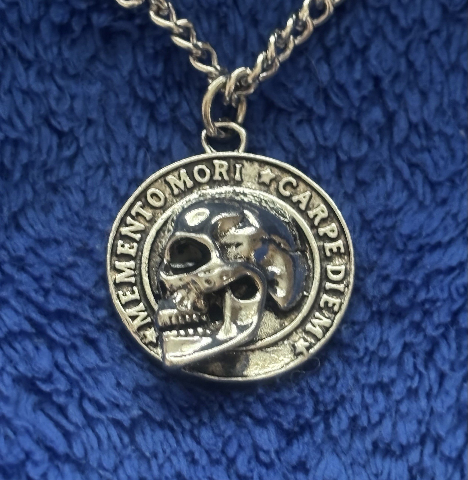 Retro Memento Mori Carpe Diem Gothic Punk Necklace Metal Scull Steampunk Jewelry