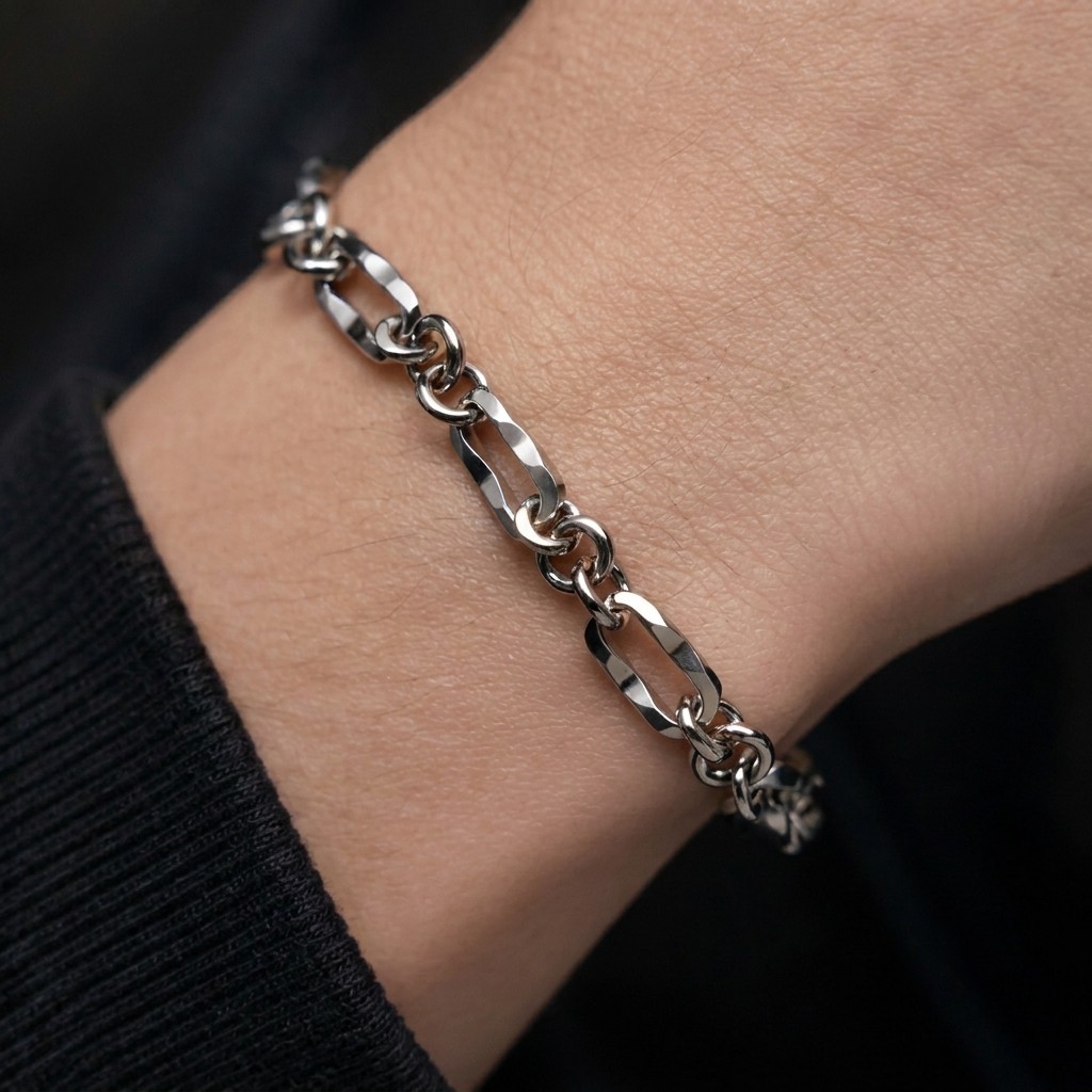Skull Chain Link Bracelet Adjustable Punk Gothic Mens Womens Fashion Jewelry