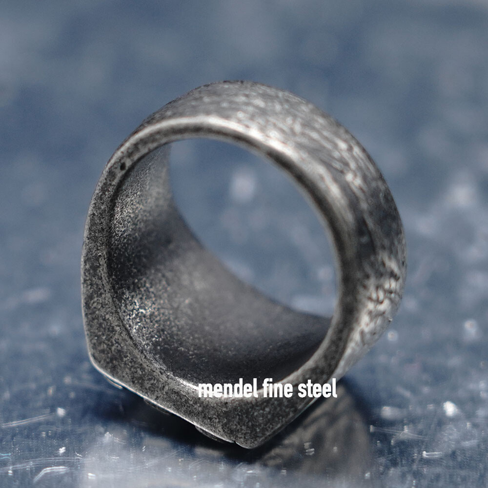 MENDEL Mens Gothic Black Punk Biker Skull Square Ring Stainless Steel Size 7-15