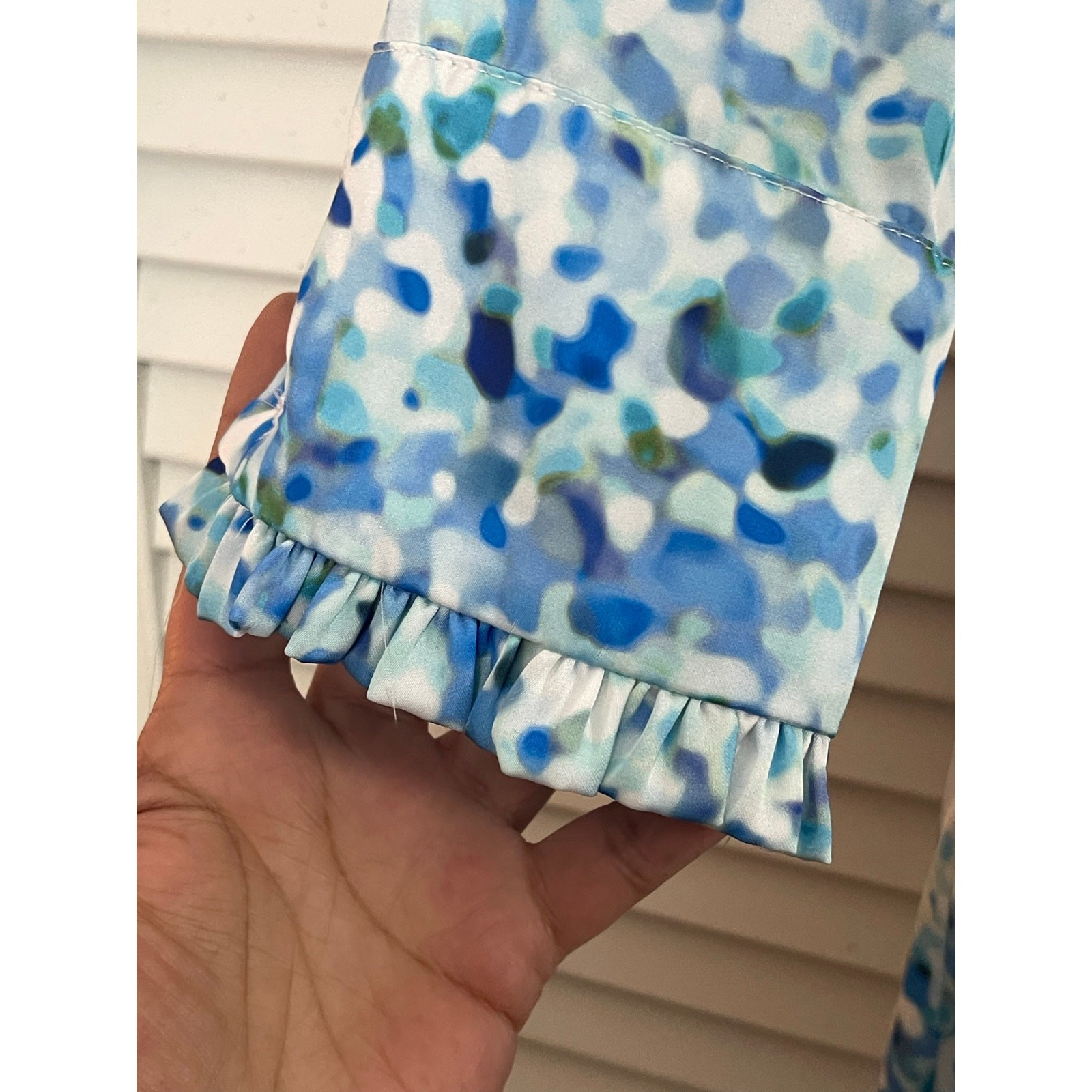 Zara Women Blue Geo Print top Size Small NWT