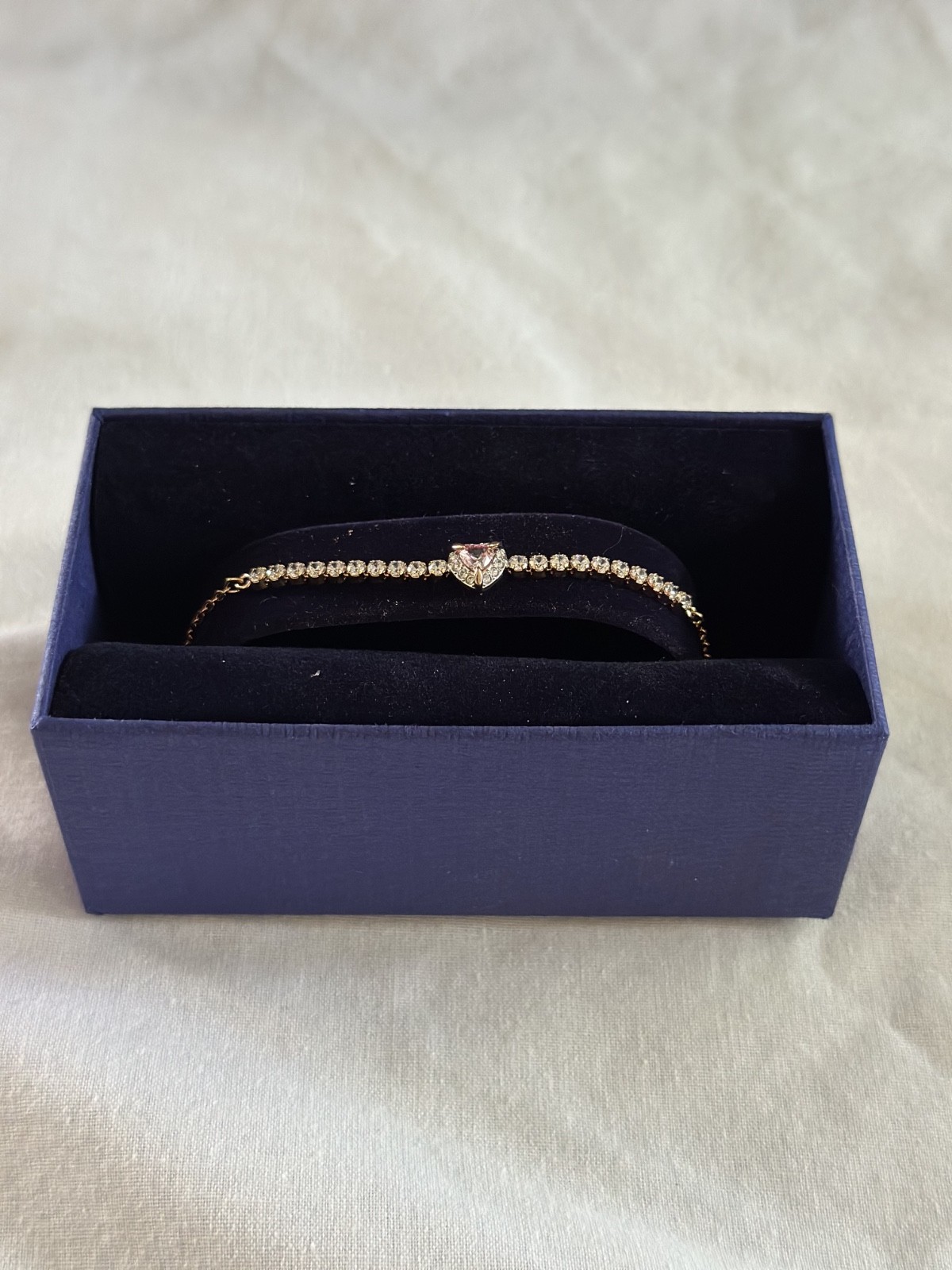Swarovski Heart Bracelet Pink Gold in Box