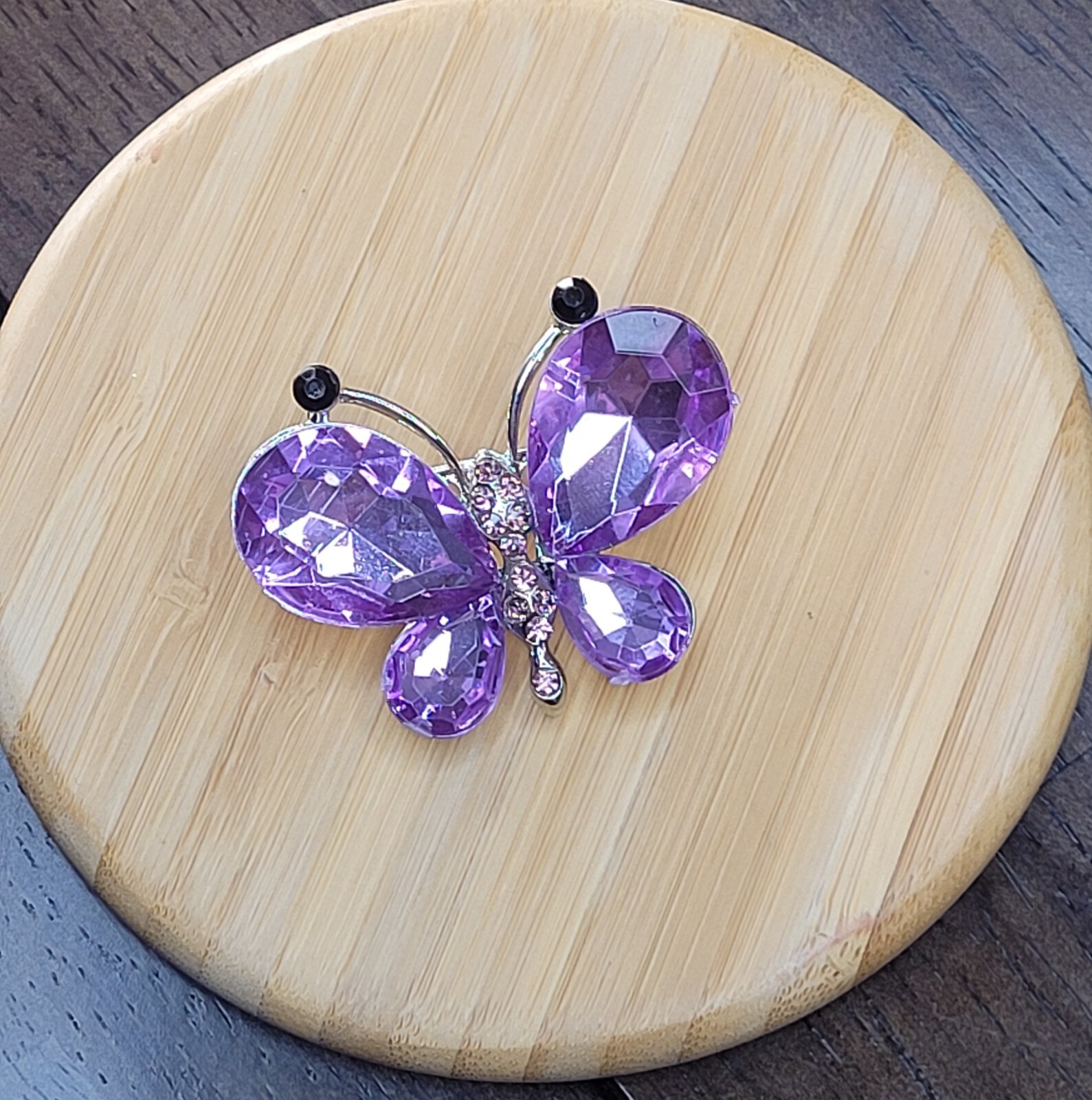 Purple Butterfly Vintage Brooch Bow Handmade, Gift Bag Included, BRAND NEW
