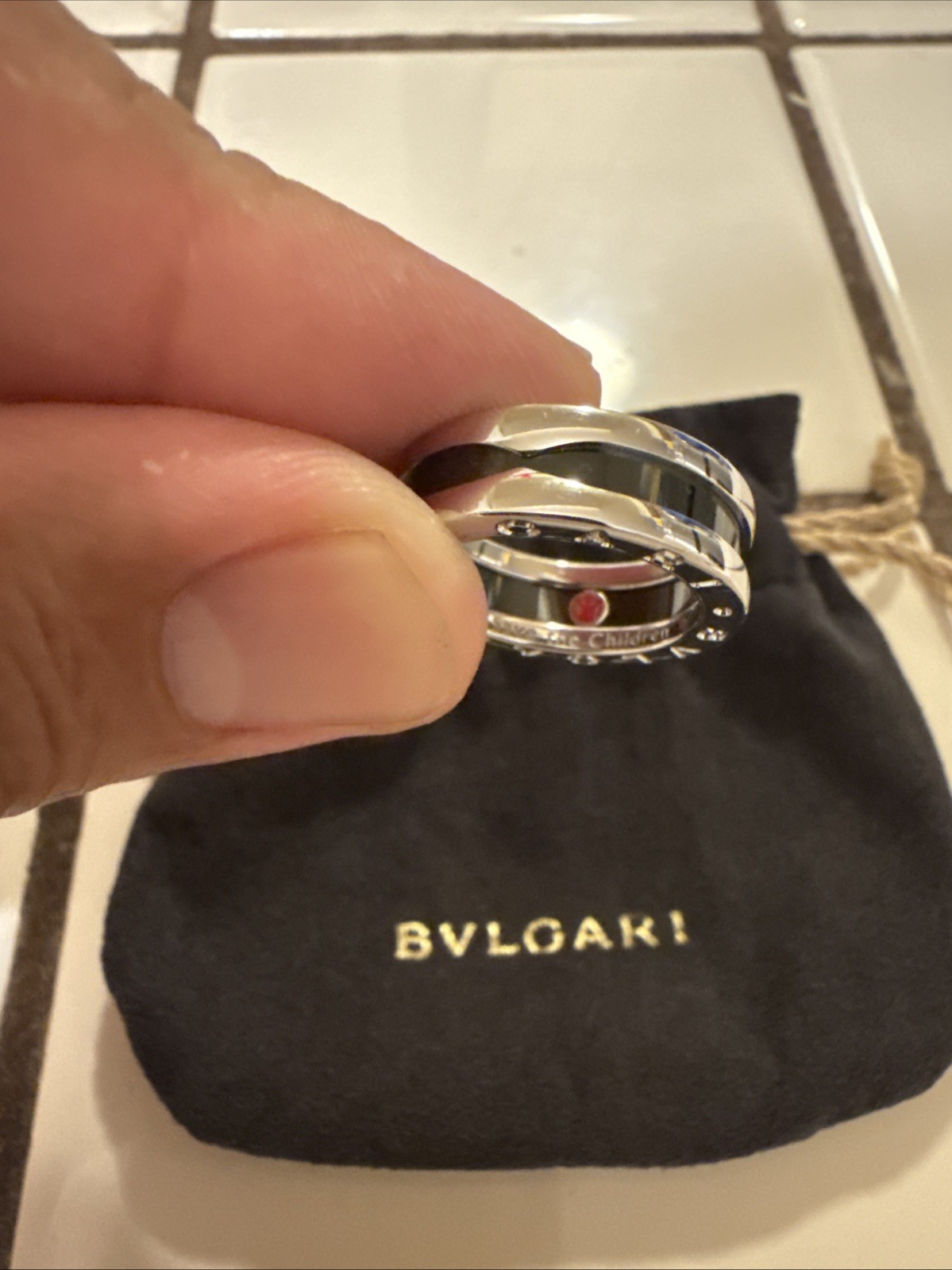 BVLGARI B.Zero1 Save the Children Ring Sterling Silver 925 Size 5 3/4 (51)