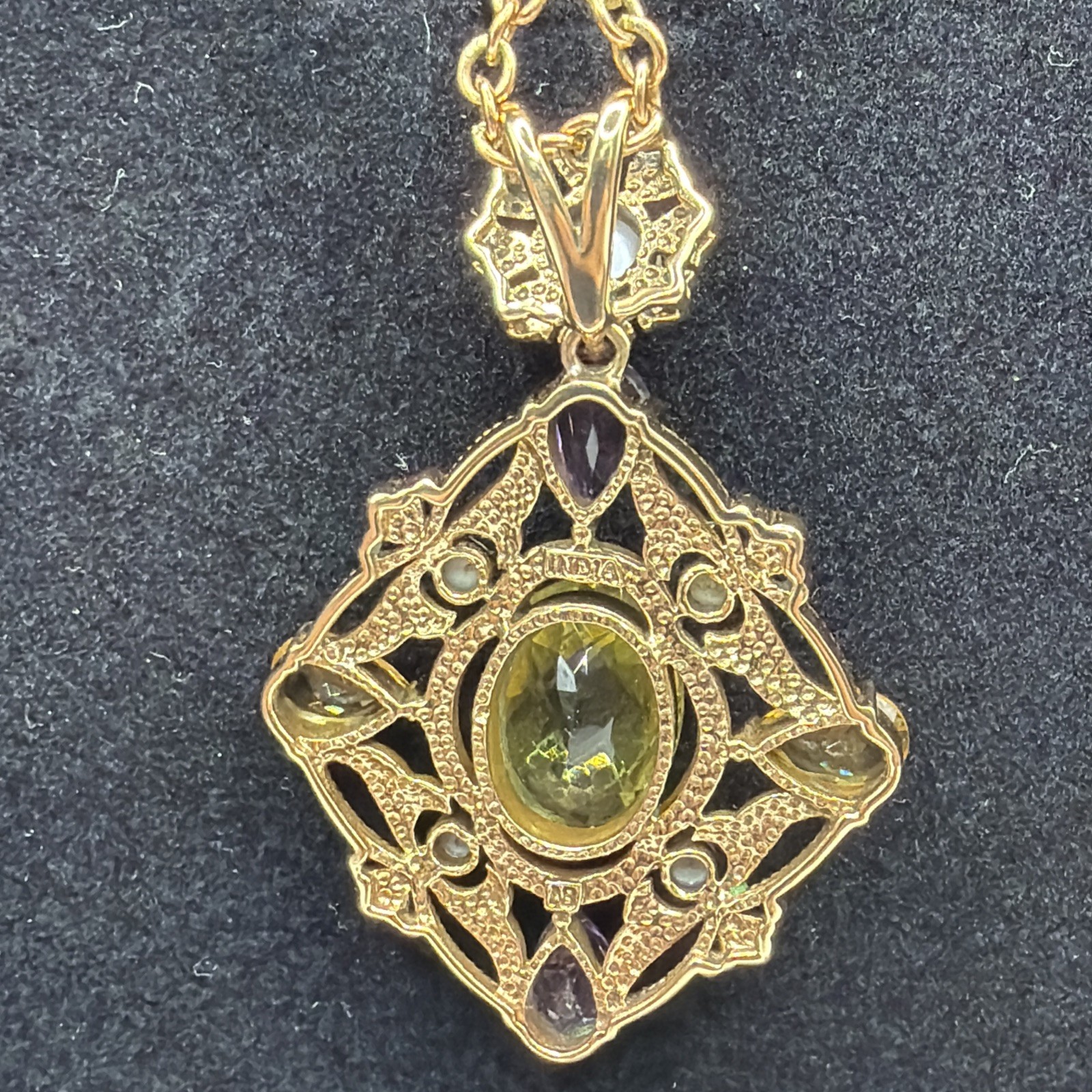 Nicky Butler NB Gemstone Pearl Pendant Necklace & Earrings Set India