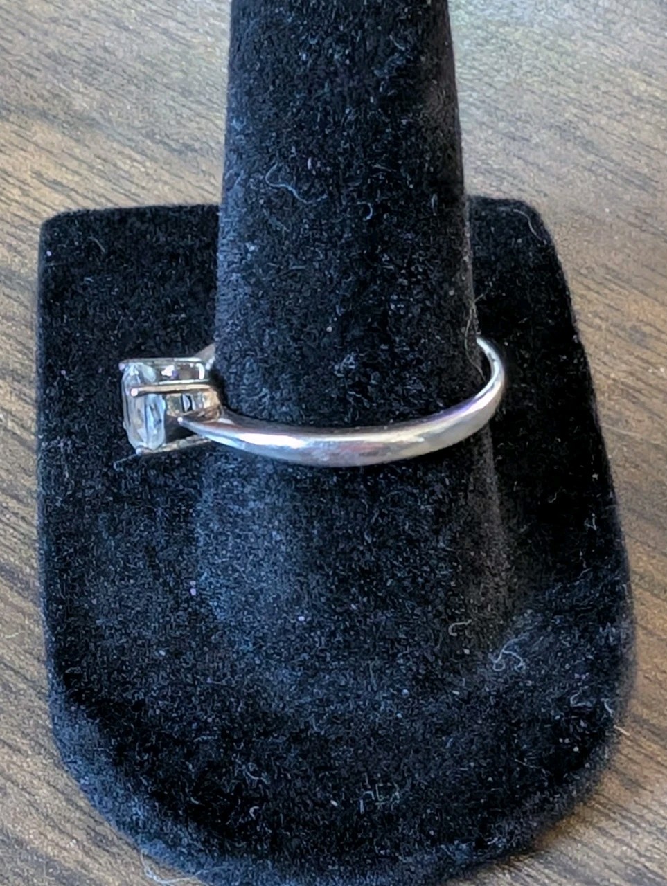 Sterling Silver CZ Solitaire Ring, Size 7.75, 1.7 Grams, Pre-owned