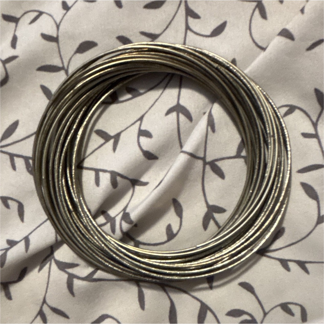 Silver Tone Multi-Wire Coil Wrap Stackable Bangle Bracelet Set – No Stone