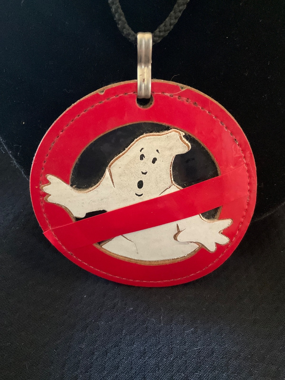 Vintage Large 3 3/4 inch Ghostbusters Logo Movie TV Show Series Pendant Necklace