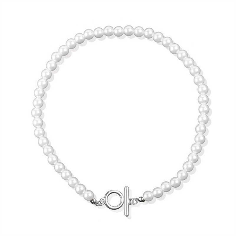 Retro Pearl Drop OT Buckle Pendant Necklace Vintage Women Fashion Jewelry Gift
