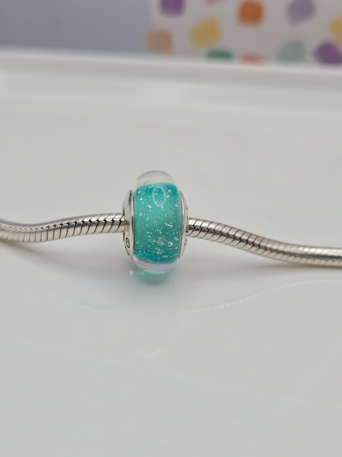 Authentic Pandora Disney Ariel’s Silver Signature Color Murano glass Charm