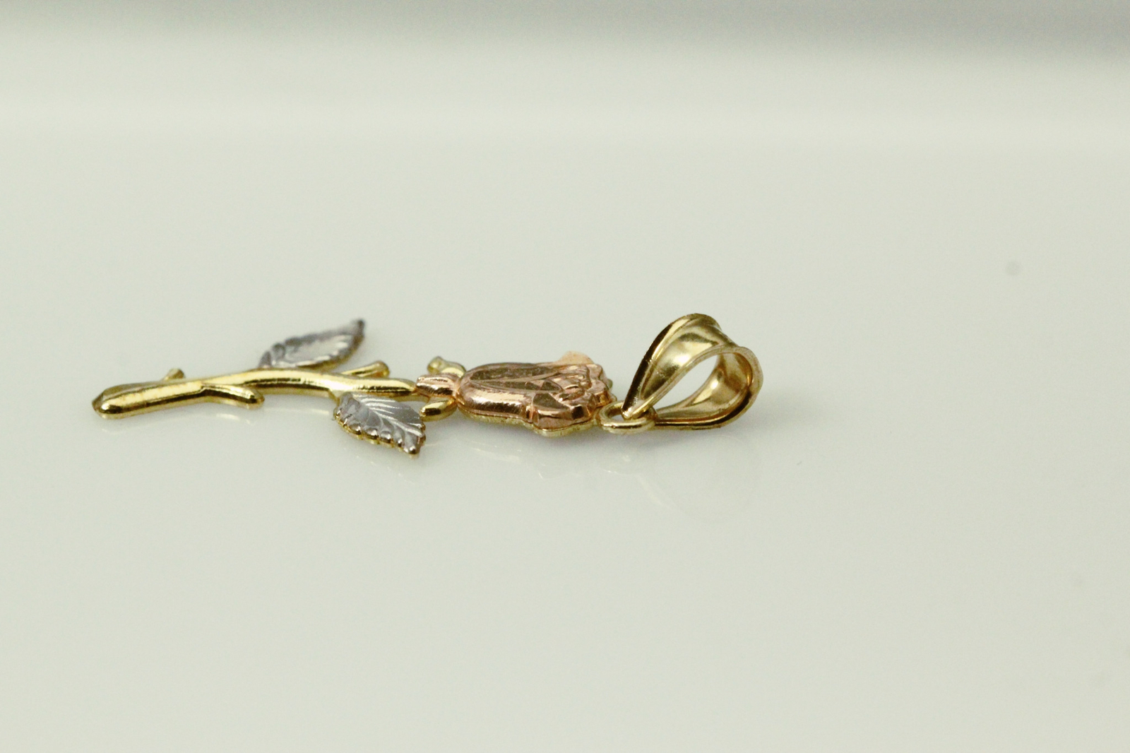10K Tri-Colored Gold Rose Pendant 1.2 grams (PEN9820)