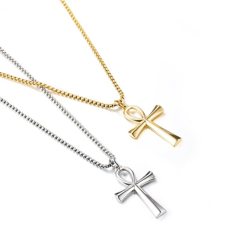 Ancient Egyptian Ankh Key of Life Necklace Stainless Steel Protection Amulet