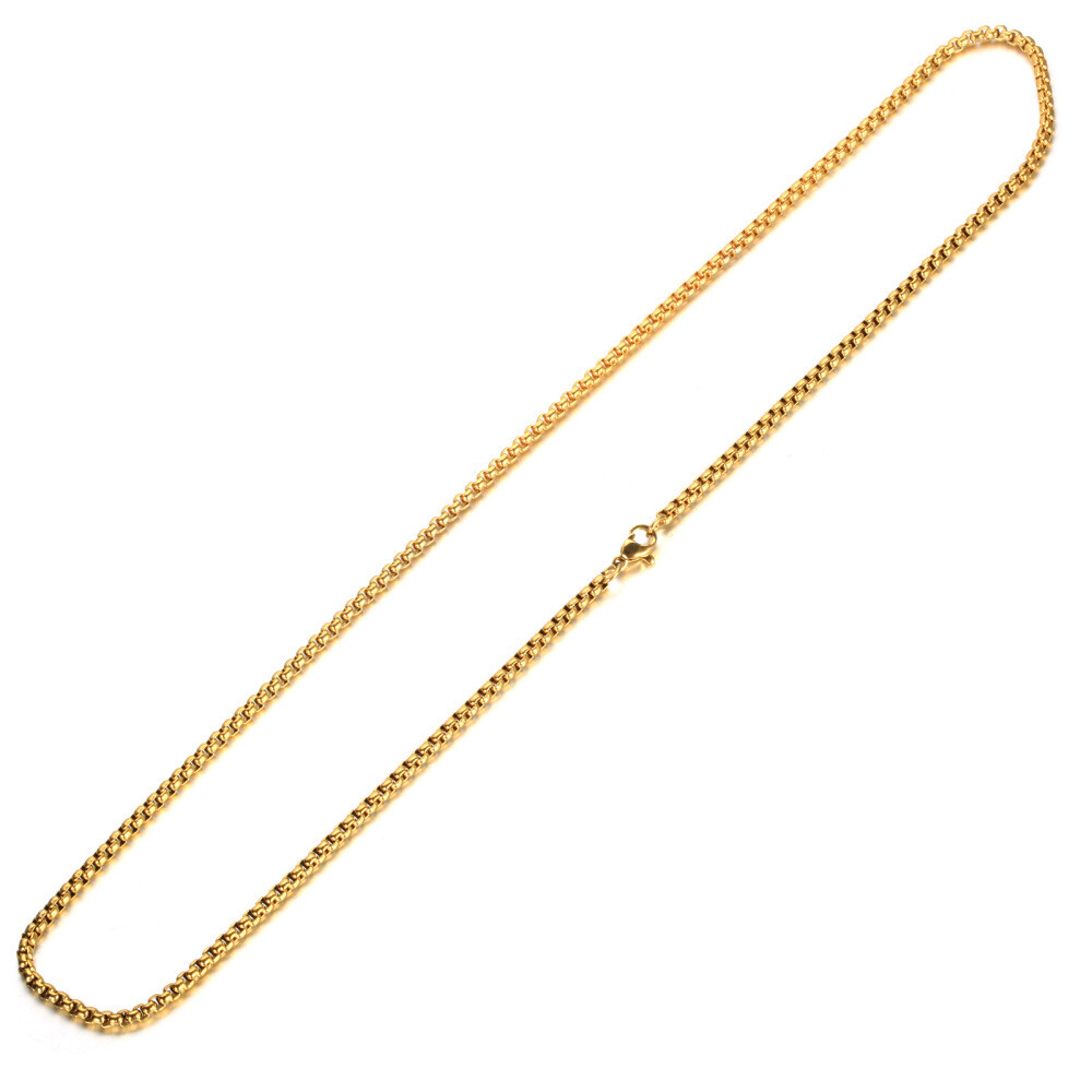 Wholesale 5/10/20pcs 2/3/4/5mm Gold Unisex Stainless Steel Rolo Chain Necklace