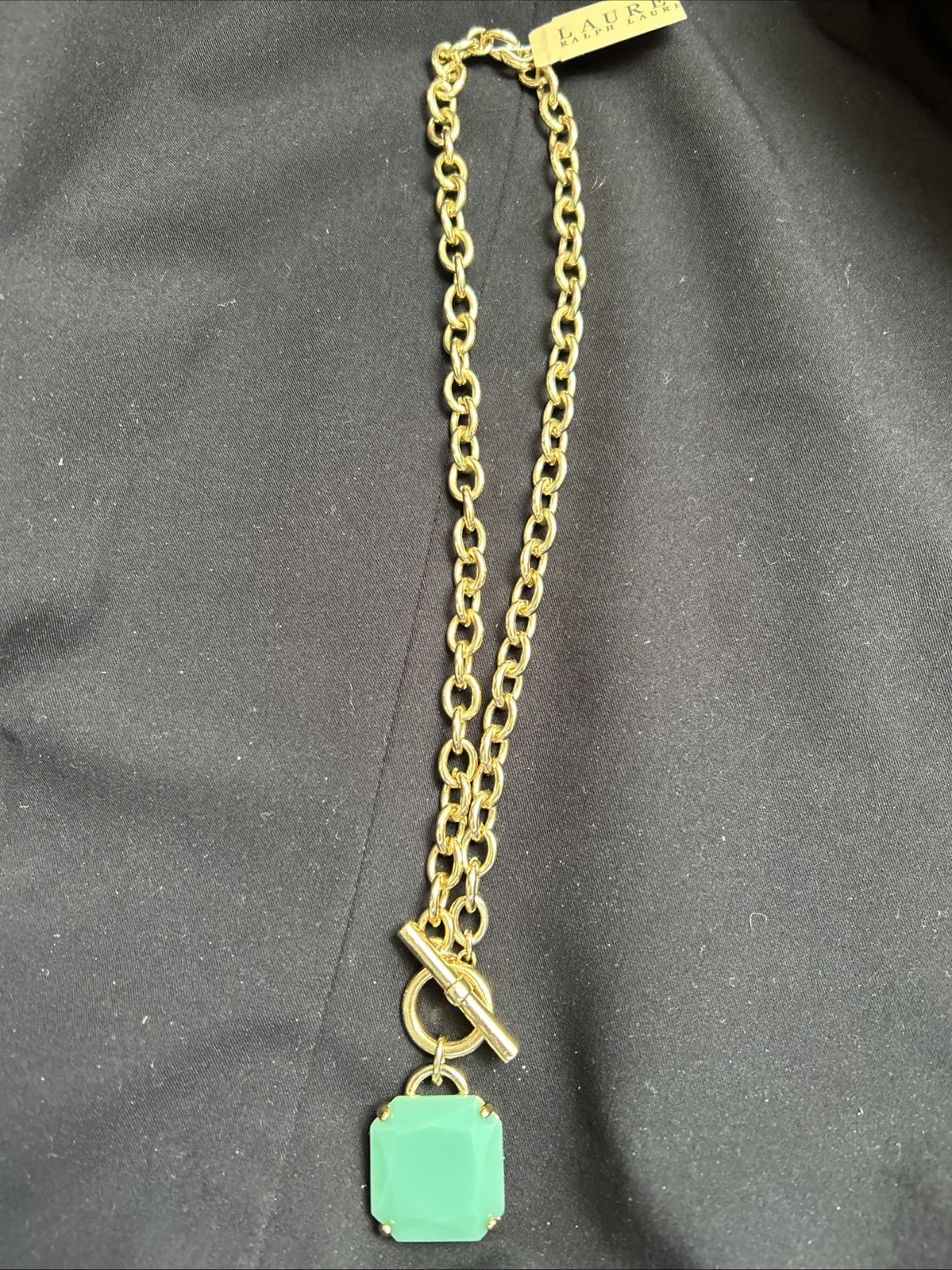 RALPH LAUREN Green Teal Pendant Necklace