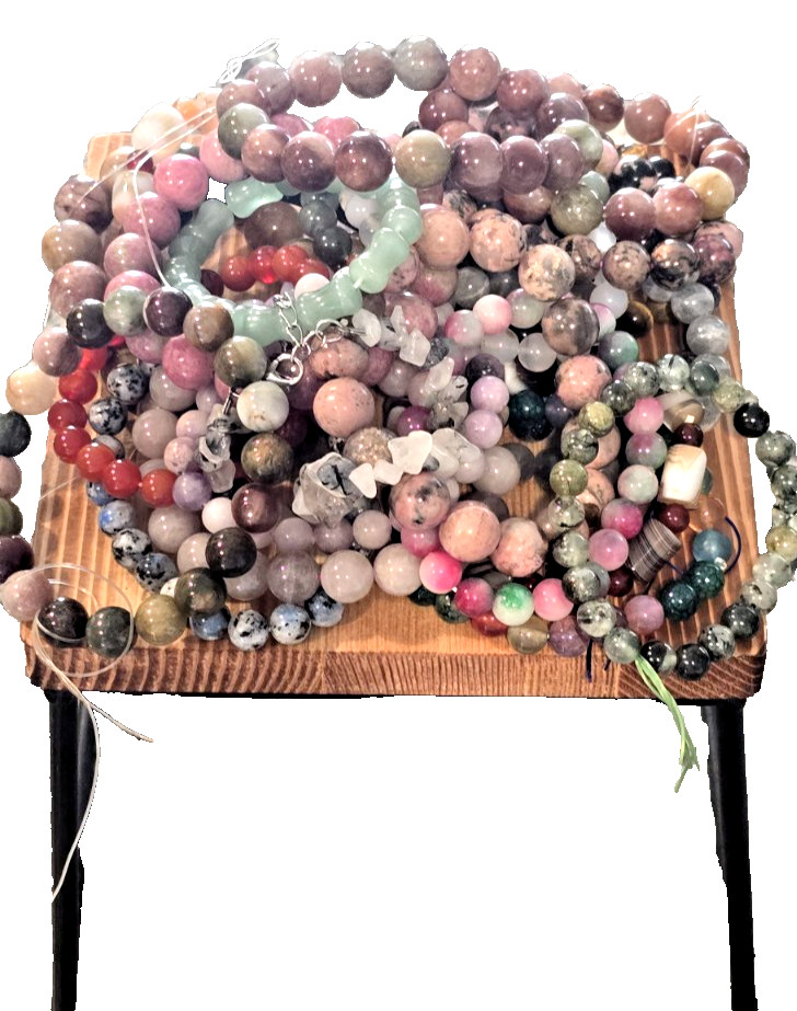 Genuine Crystal Stretch Bracelet Set of 3 8mm Round Natural Stone Healing Bead