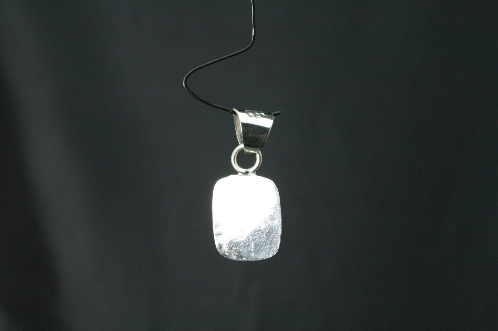 925 Sterling Silver Square Onyx Slider Pendant 9.4 grams (PEN1610)