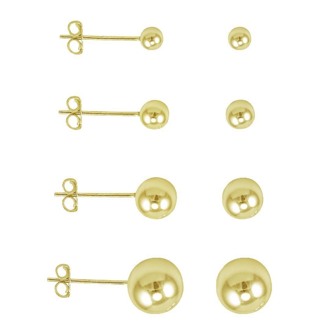 Ball Stud Earrings Pair 14k Gold Plated