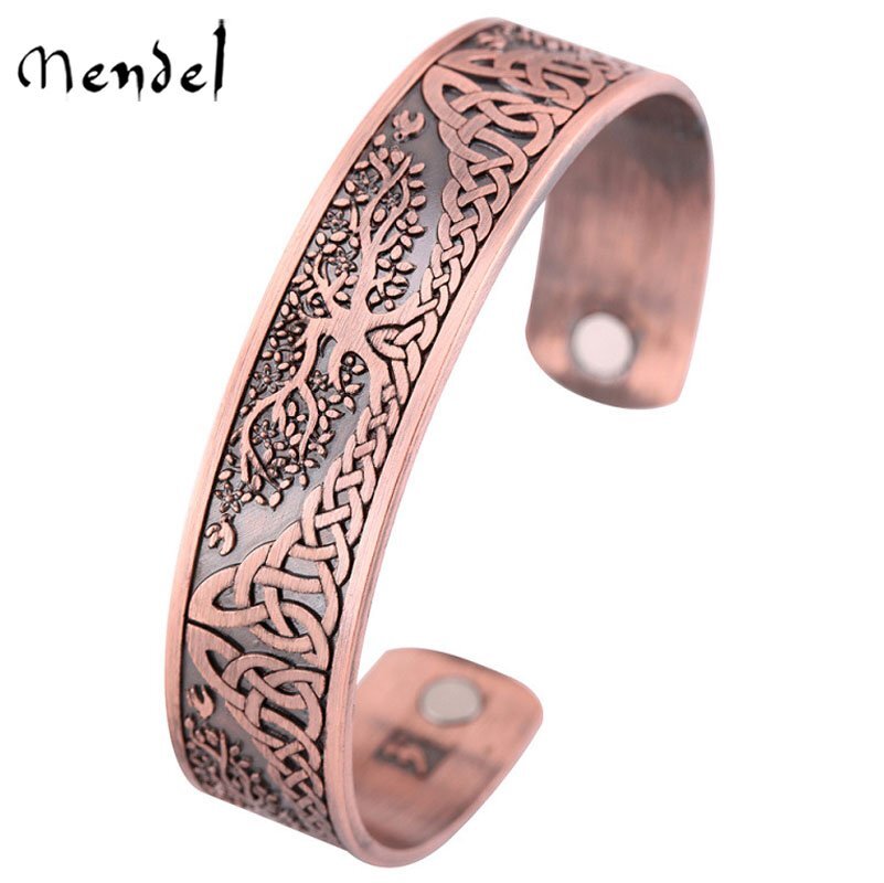MENDEL Celtic Triquetra Trinity Knot Copper Tree of Life Bangle Bracelet Jewelry