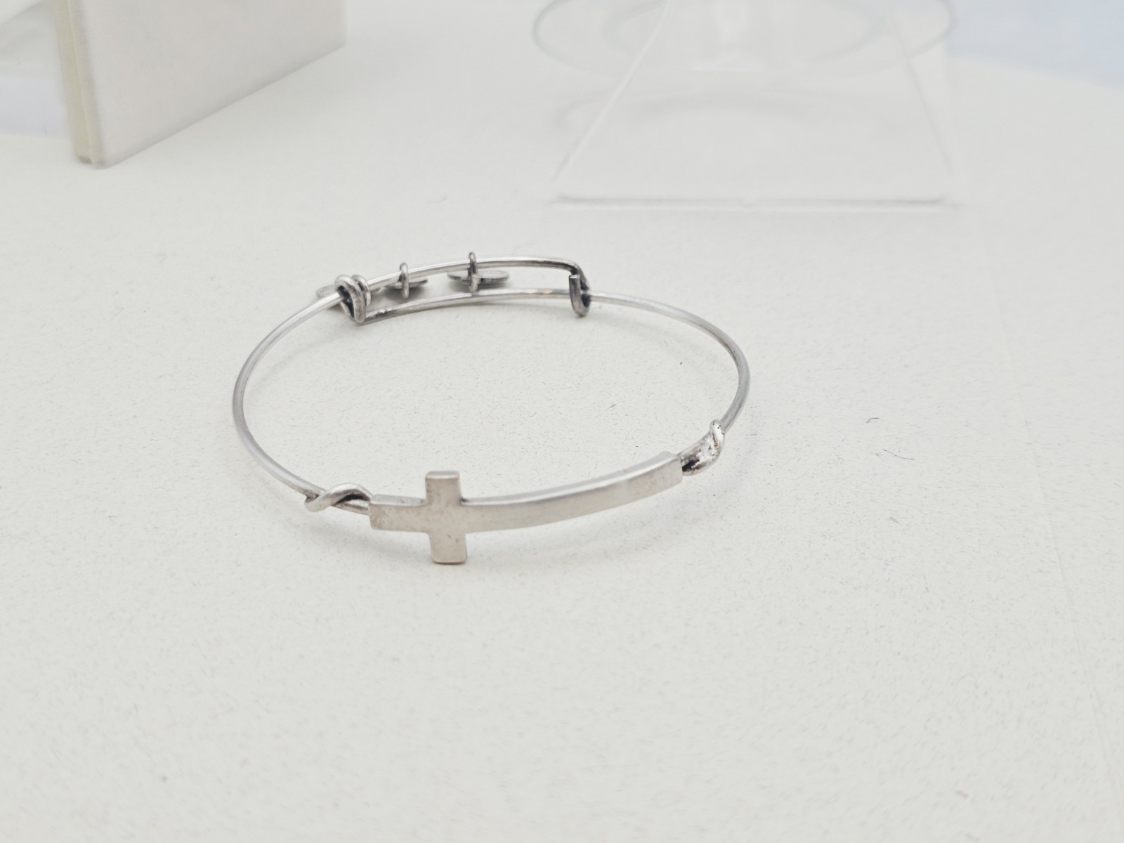 ALEX & ANI Spiritual Armor Cross Charm Bangle Wrap Bracelet Silver ✨️🎁