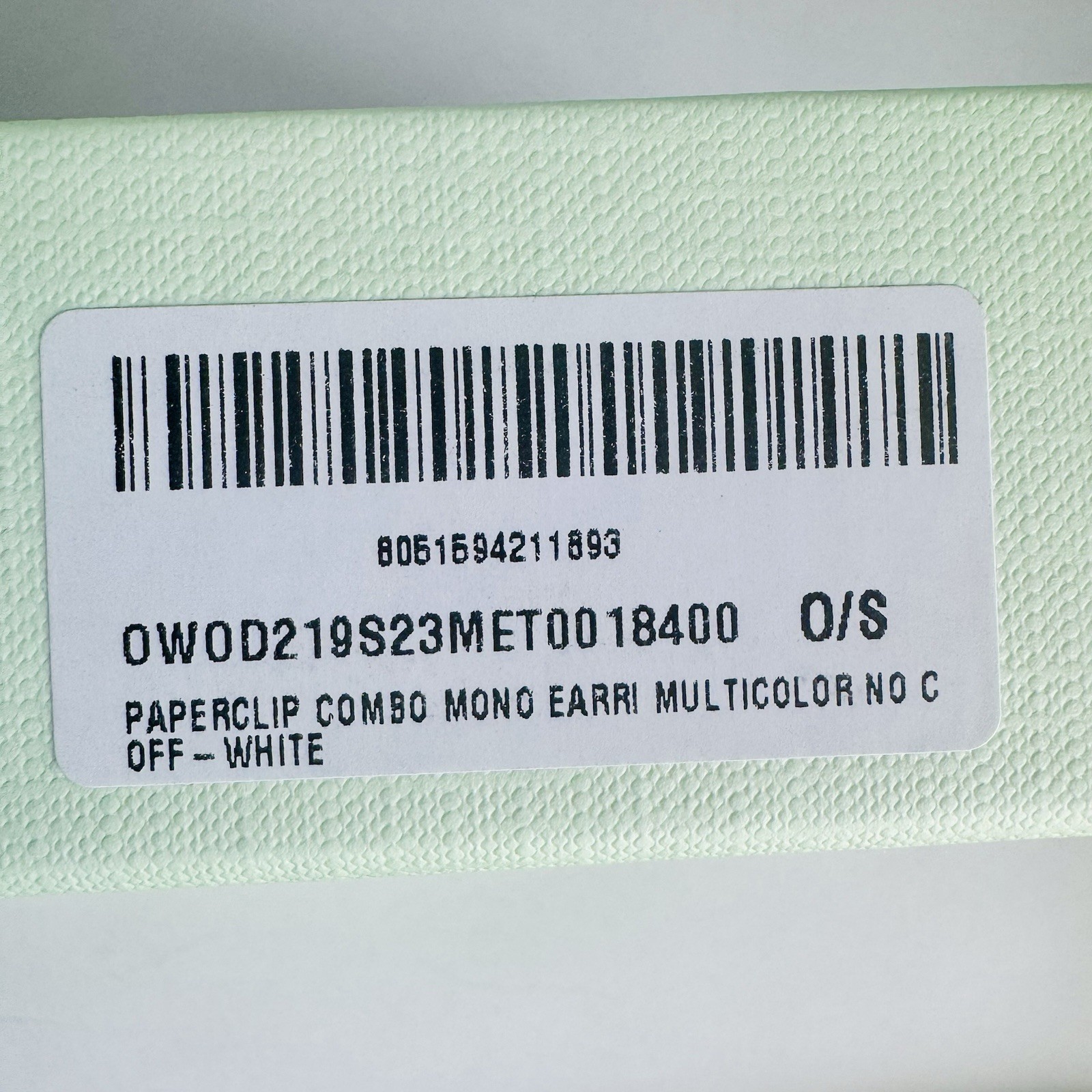 Off White Paperclip Combo Mono Earring Multicolor Single Earring Costume