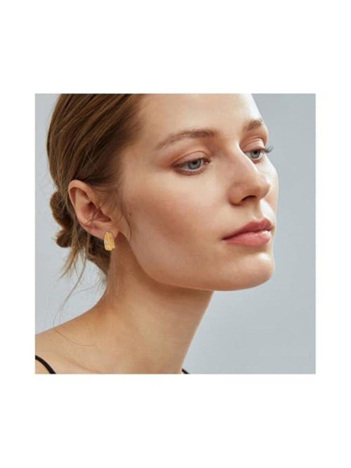 Adult Hook Earrings Silver with Gold Plating 1 Pair