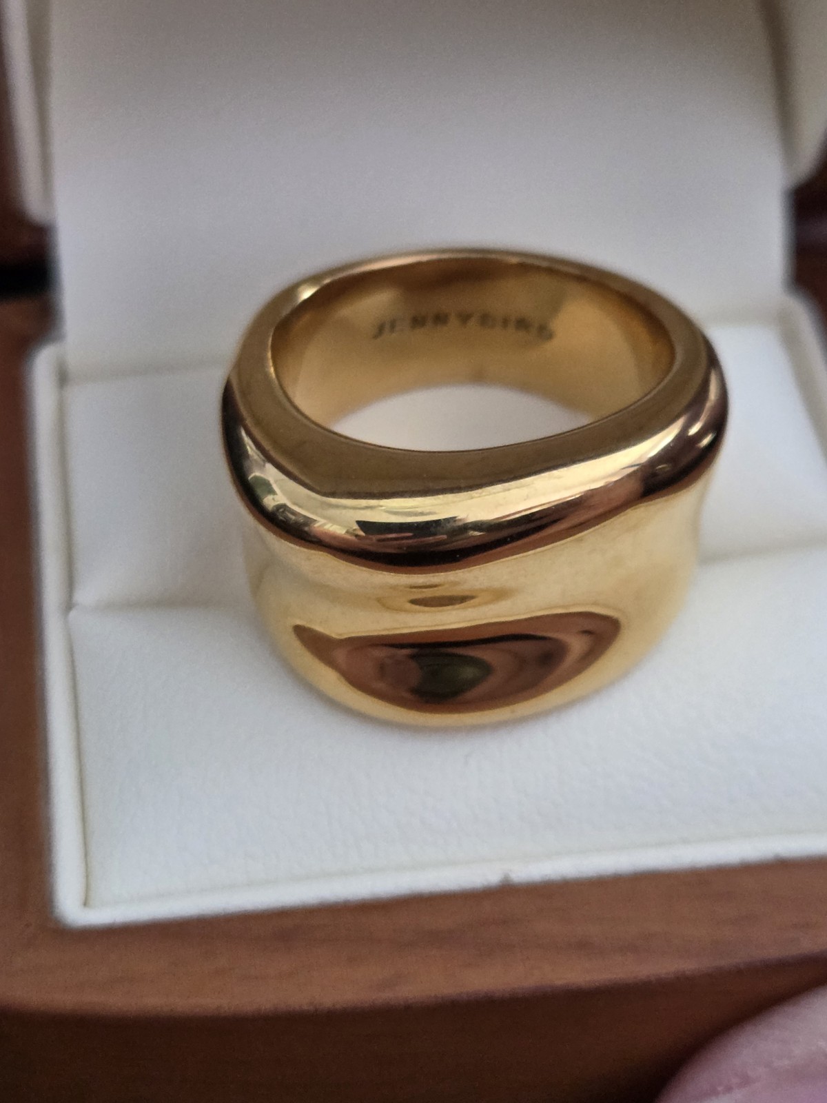 Signed JENNY BIRD Viviana Ring 14k GP Statement SZ 9 Abstract